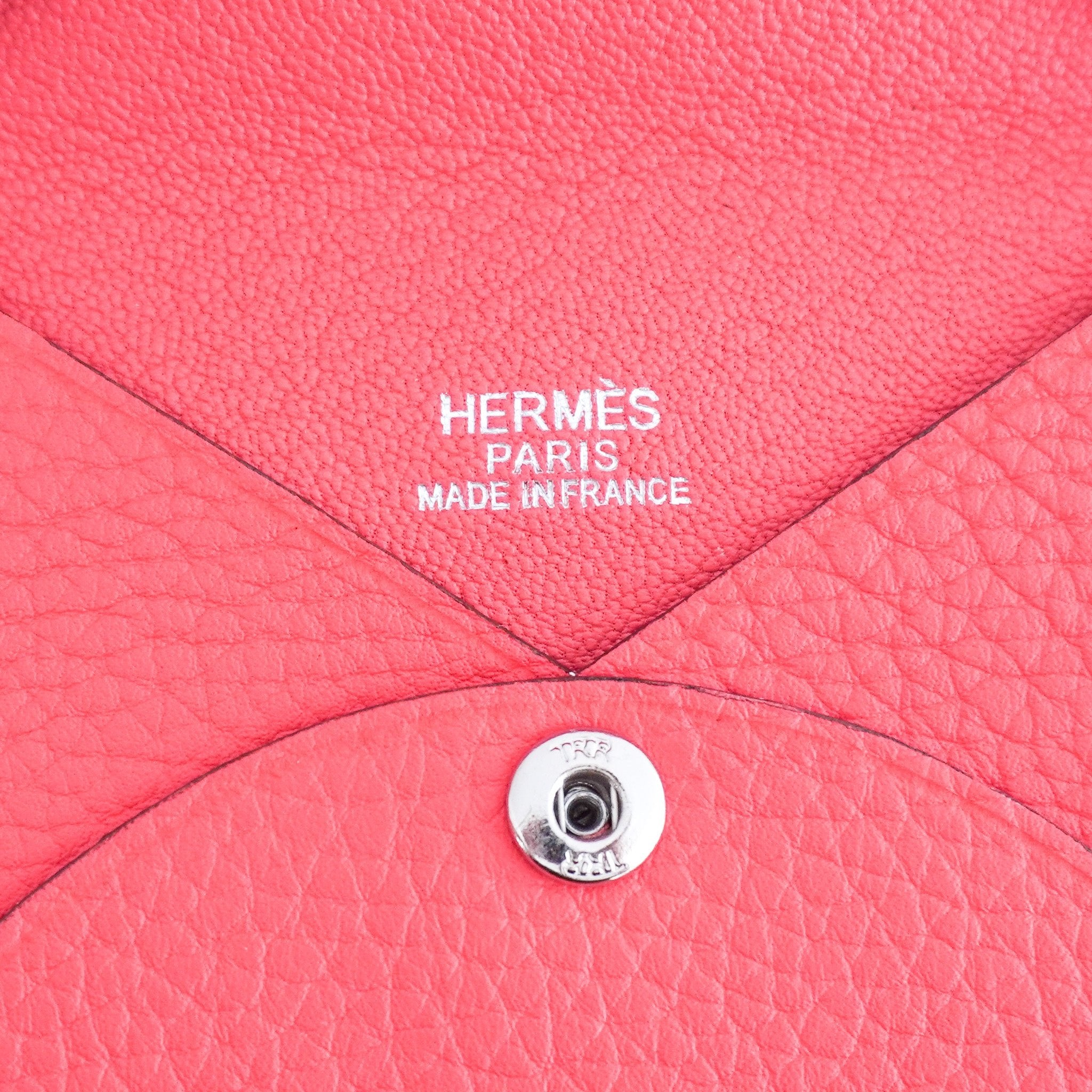 Hermes Calvi Card Holder in Rose Pink (RRP £360) | Authentic Preloved