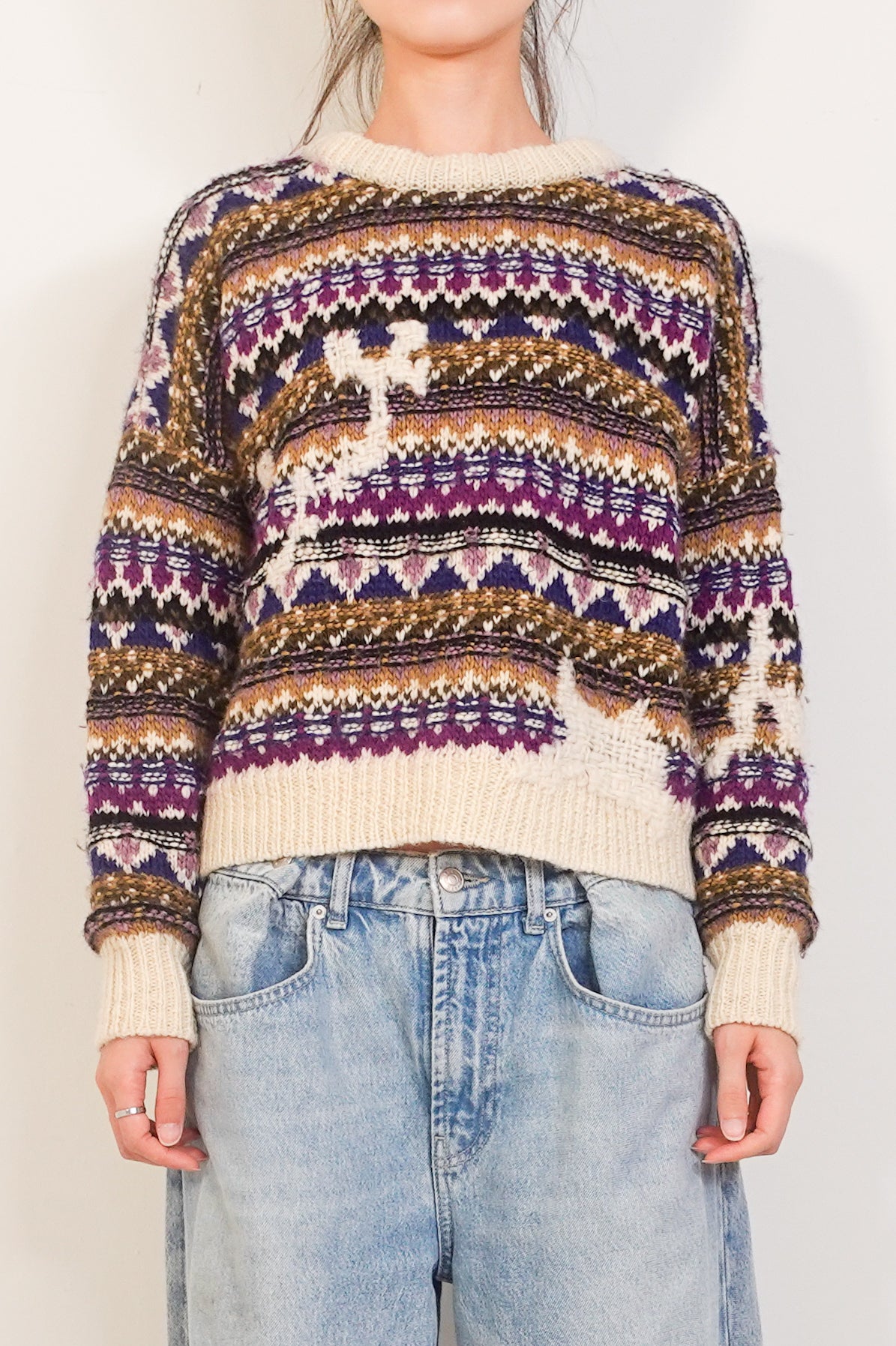 Alpaca decorative knit sweater RRP £400