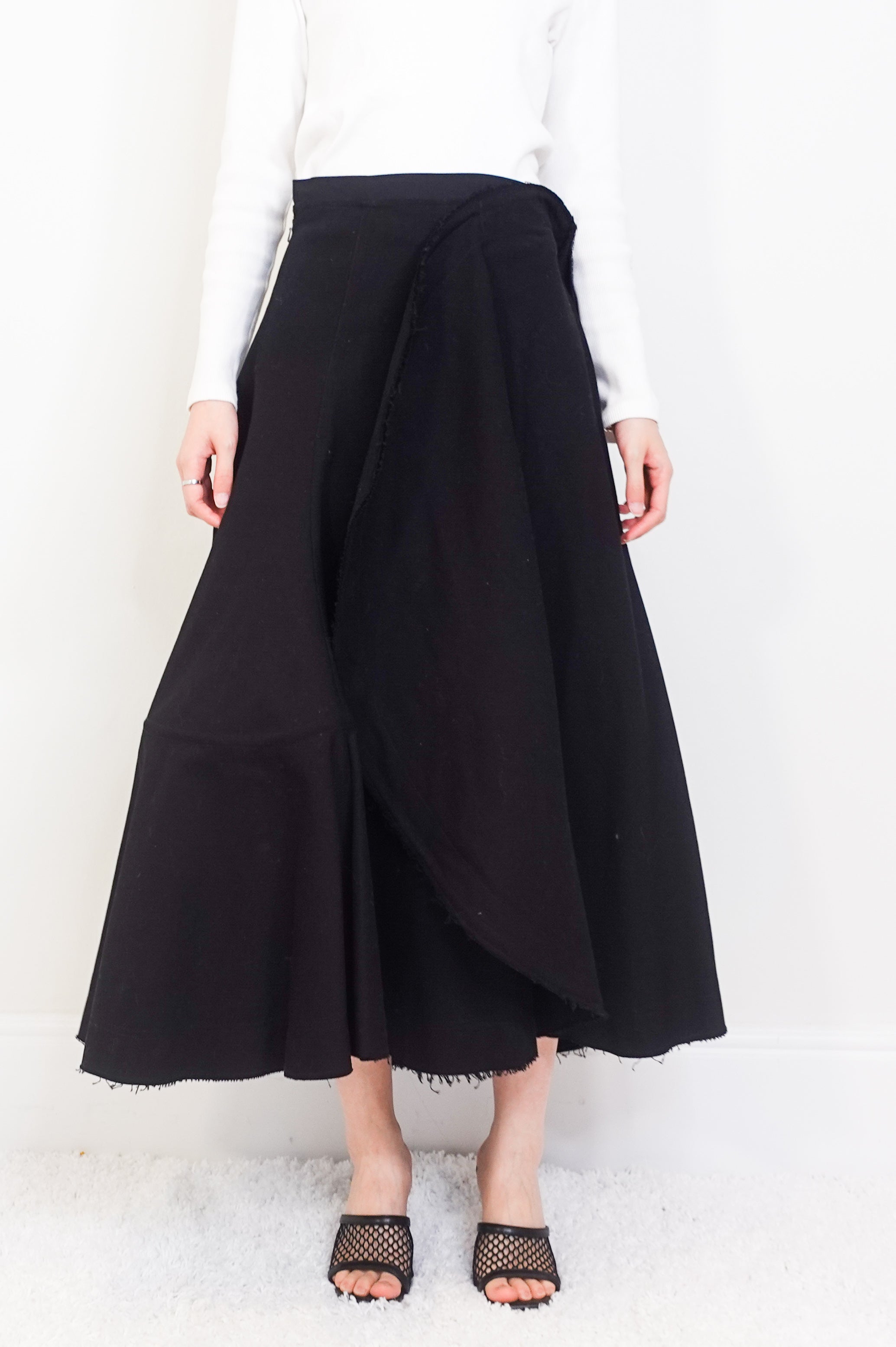 Black cotton maxi skirt RRP £500