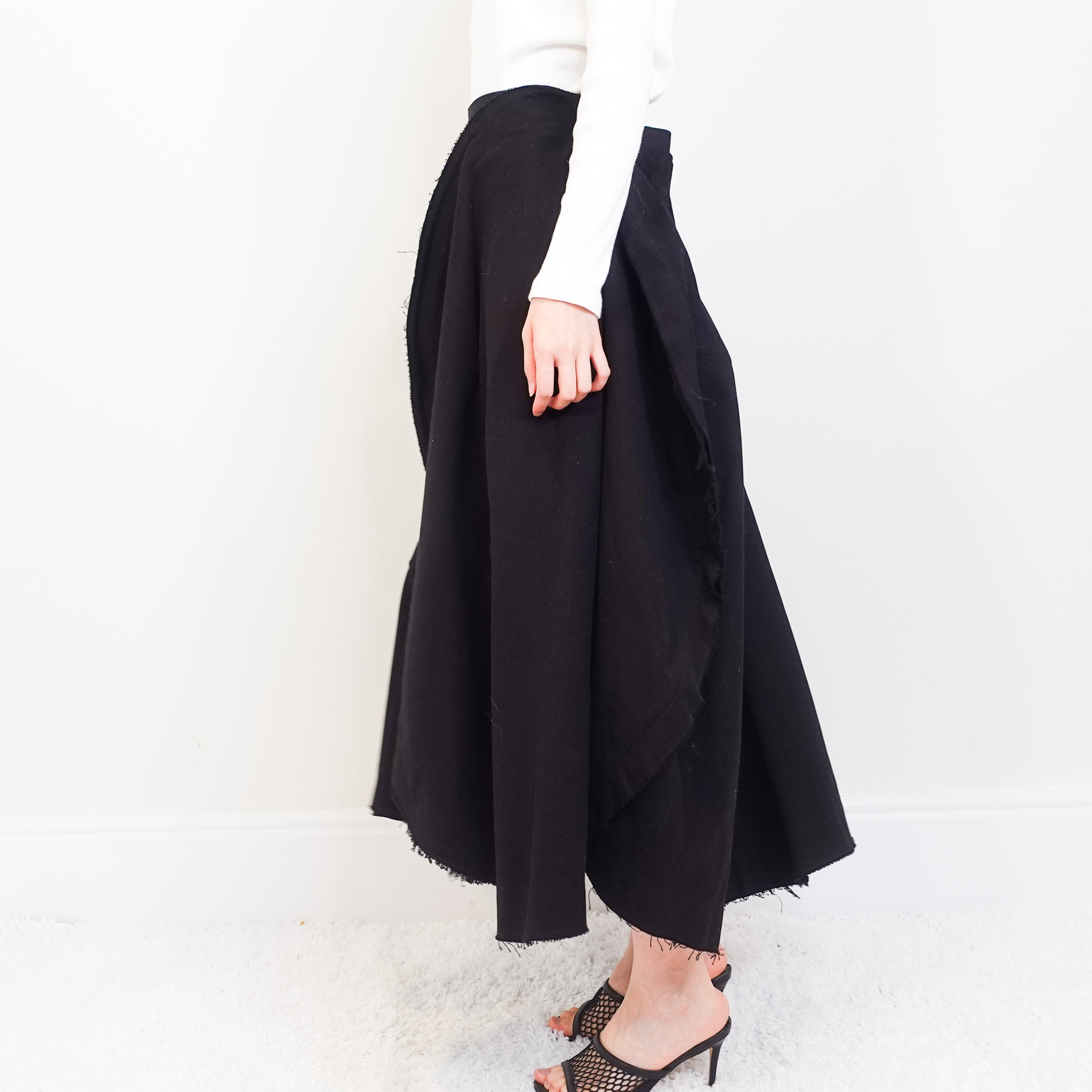 Black cotton maxi skirt RRP £500