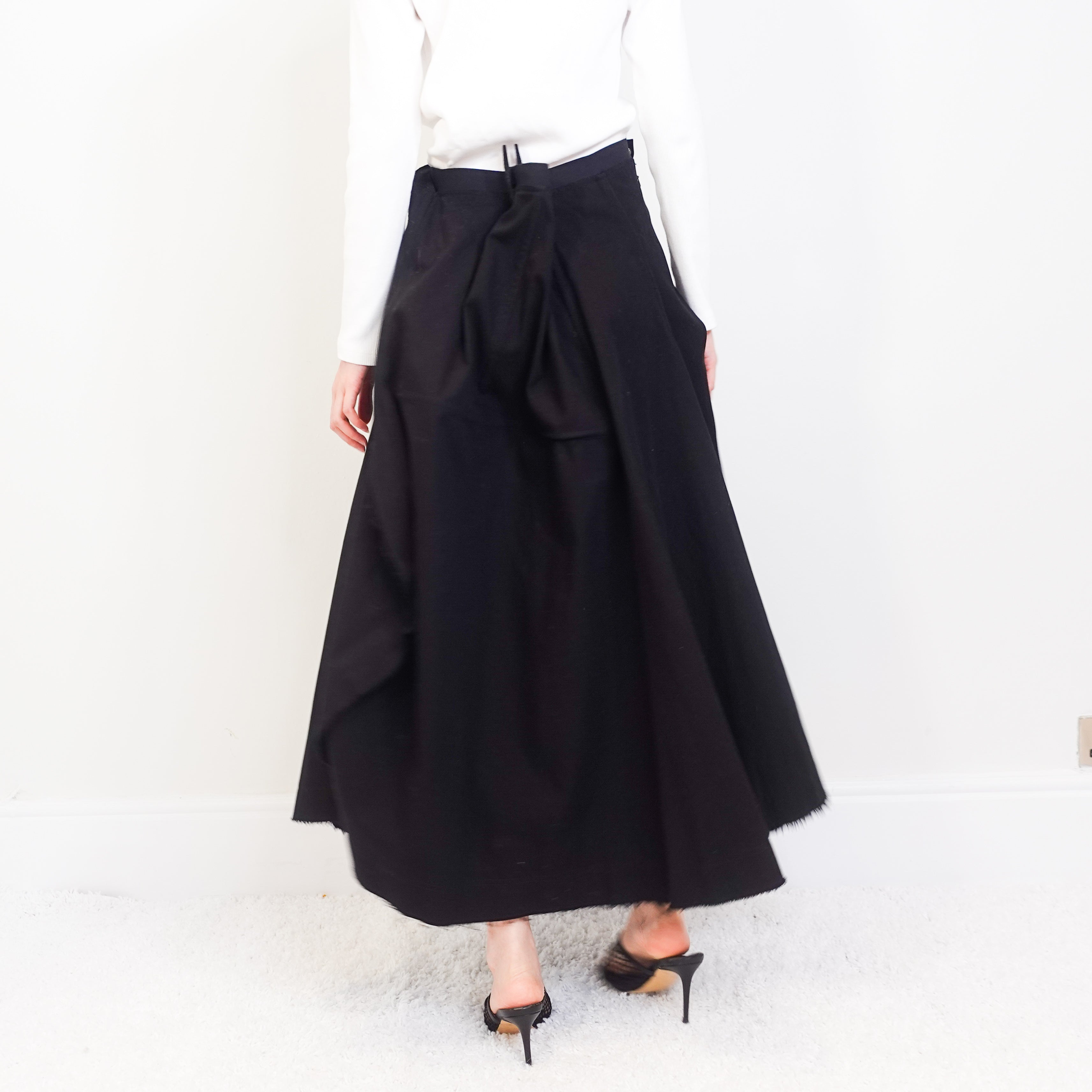 Black cotton maxi skirt RRP £500