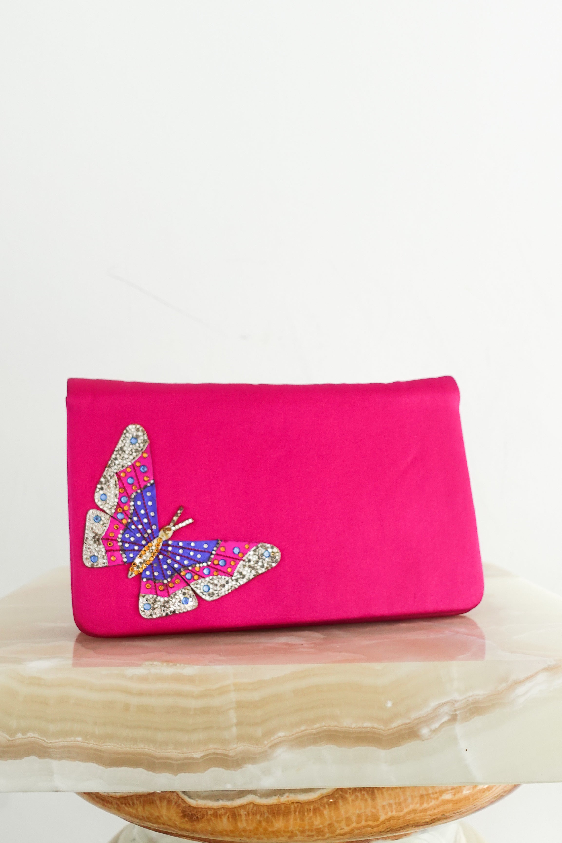 Hot pink clutch bag RRP £1k