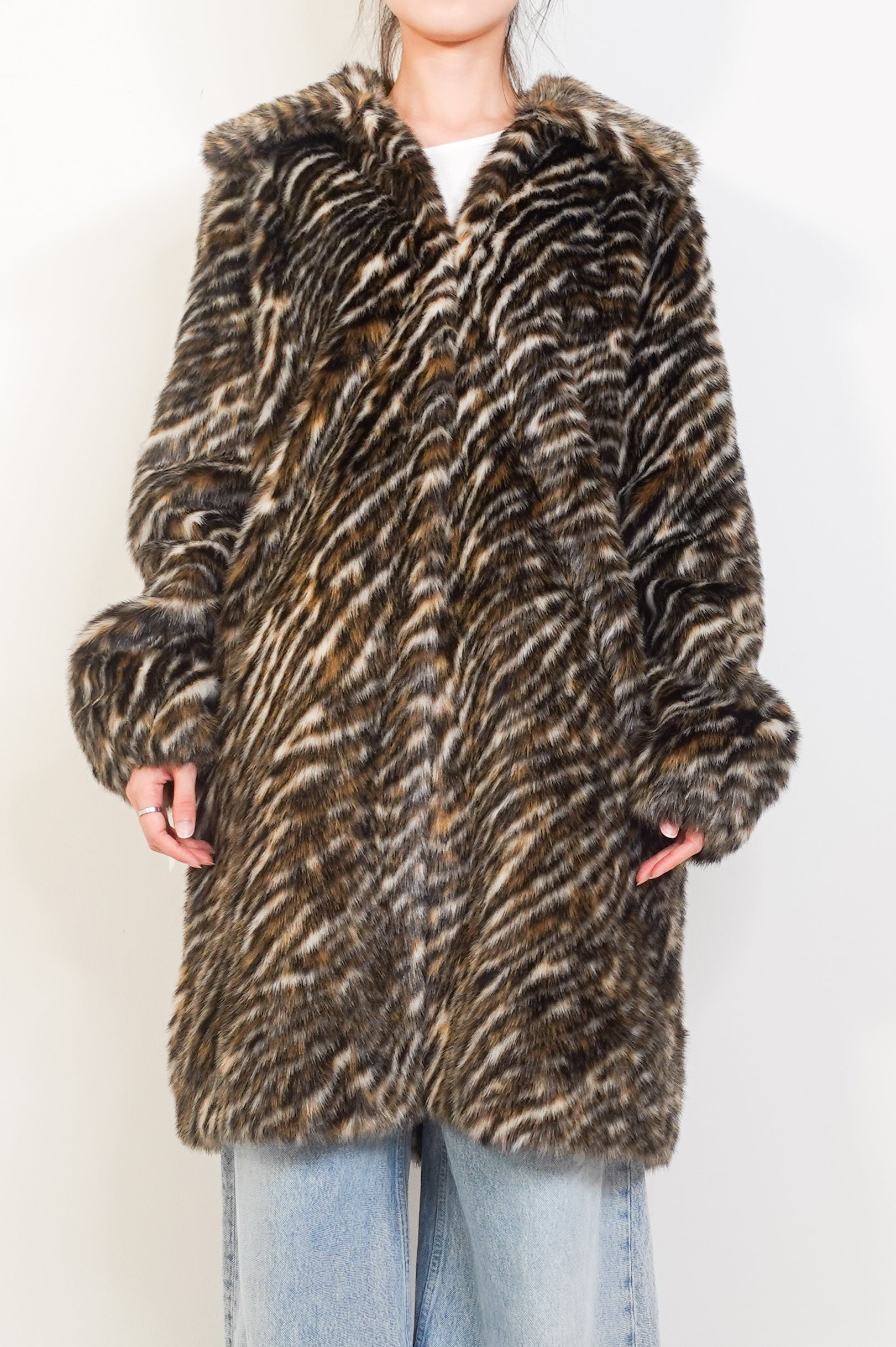 Faux fur tiger coat RRP 350