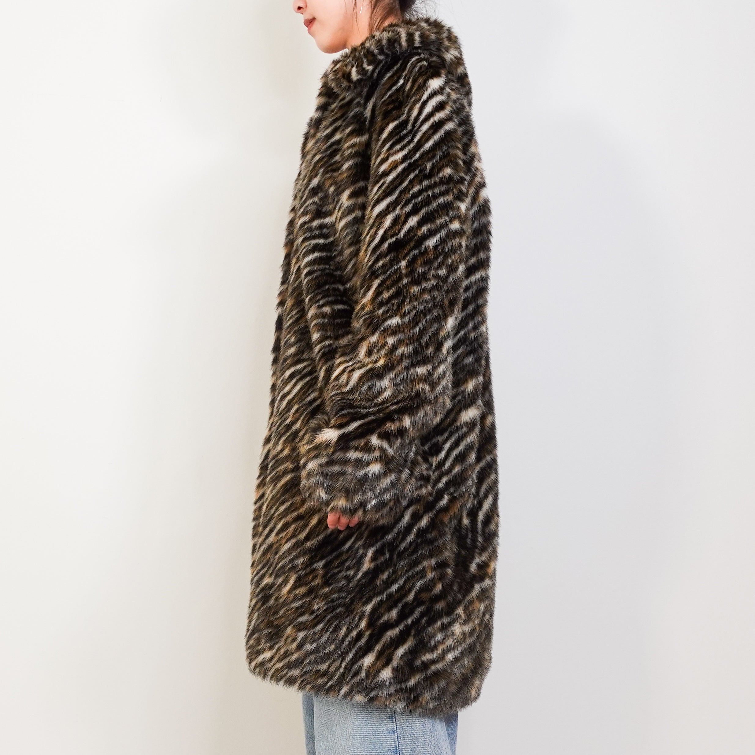 Faux fur tiger coat RRP 350