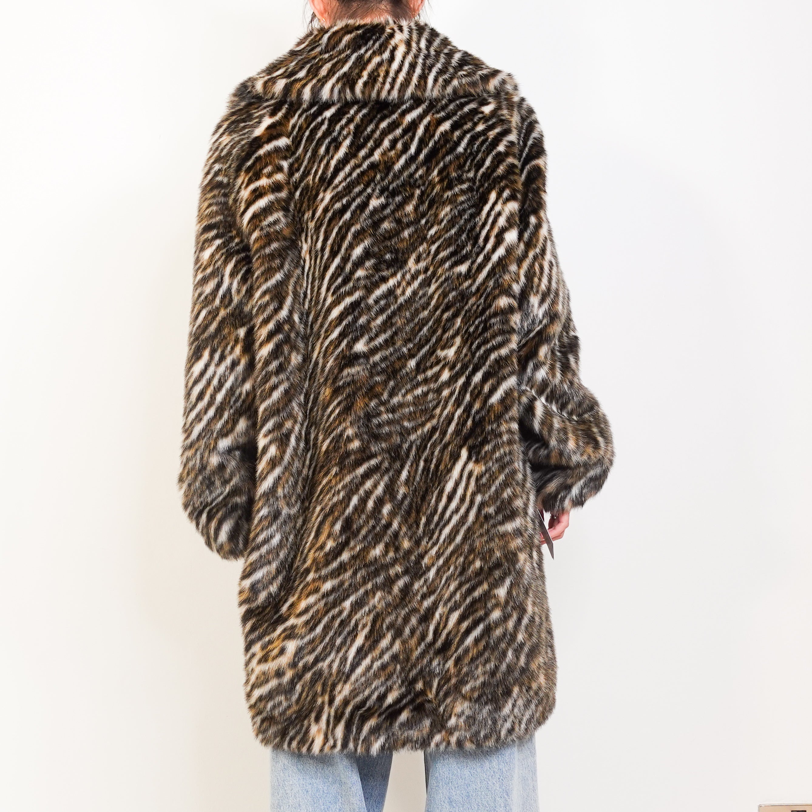 Faux fur tiger coat RRP 350