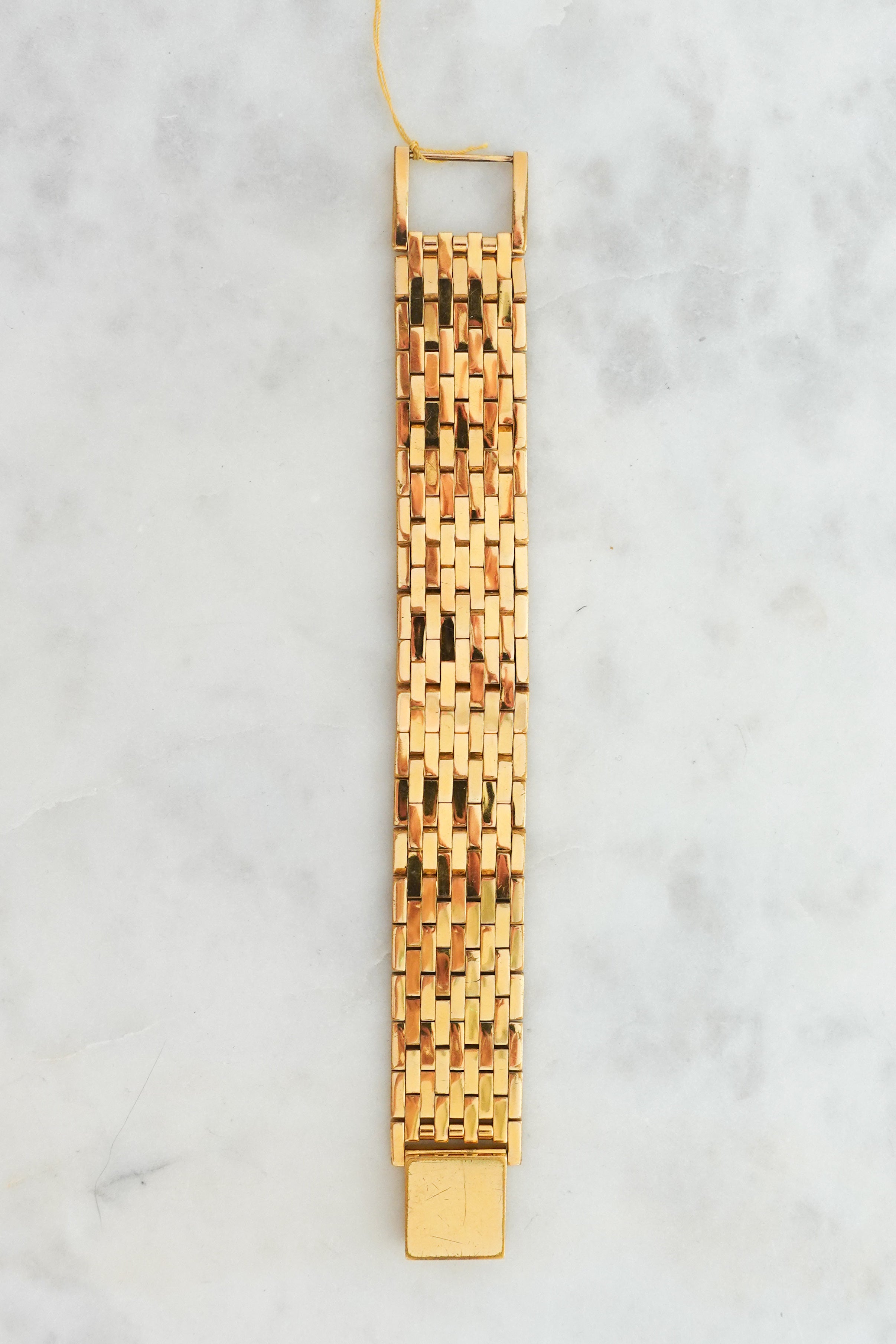 Gold plated heavy flat bracelet