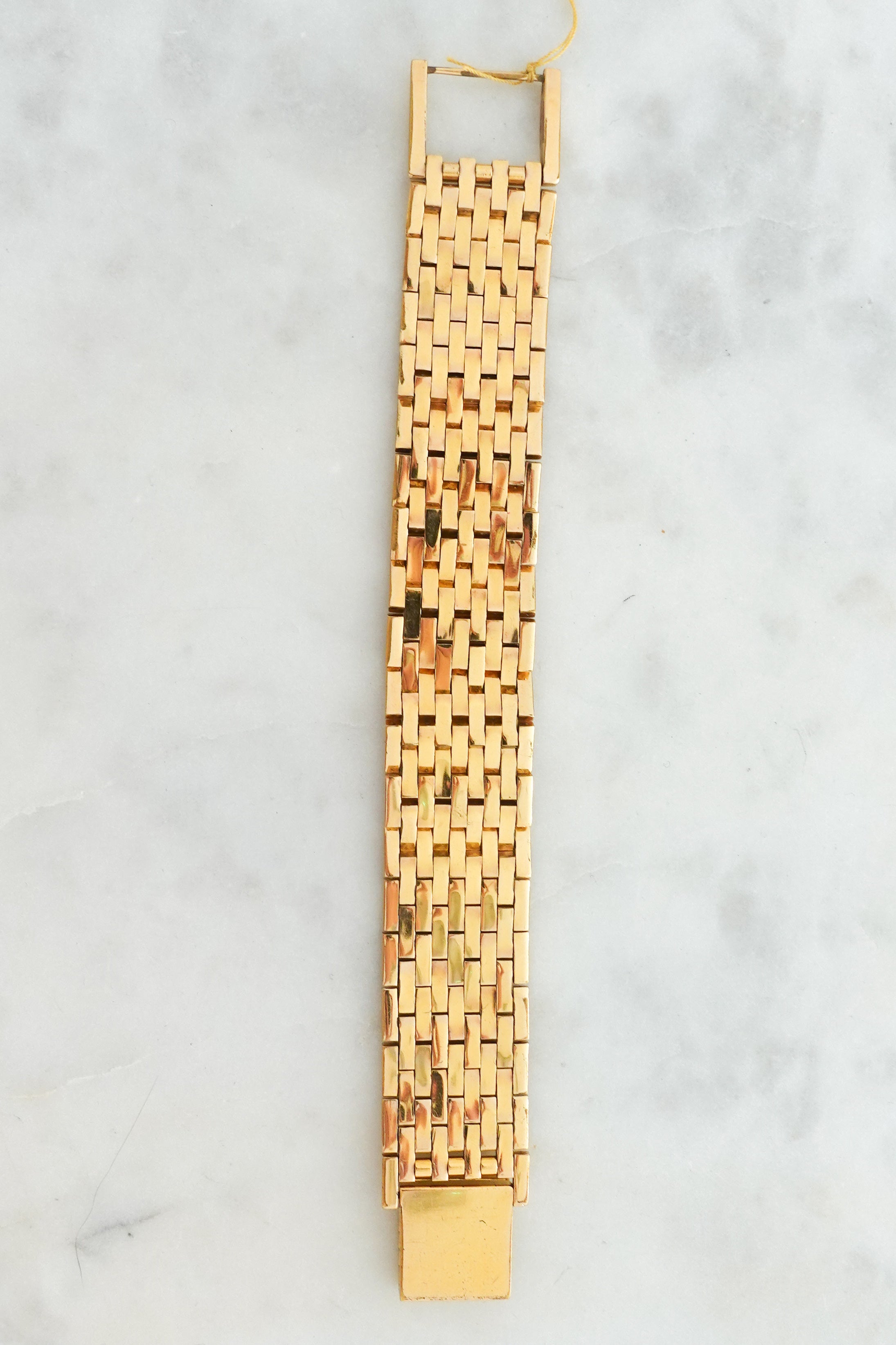 Gold plated heavy flat bracelet