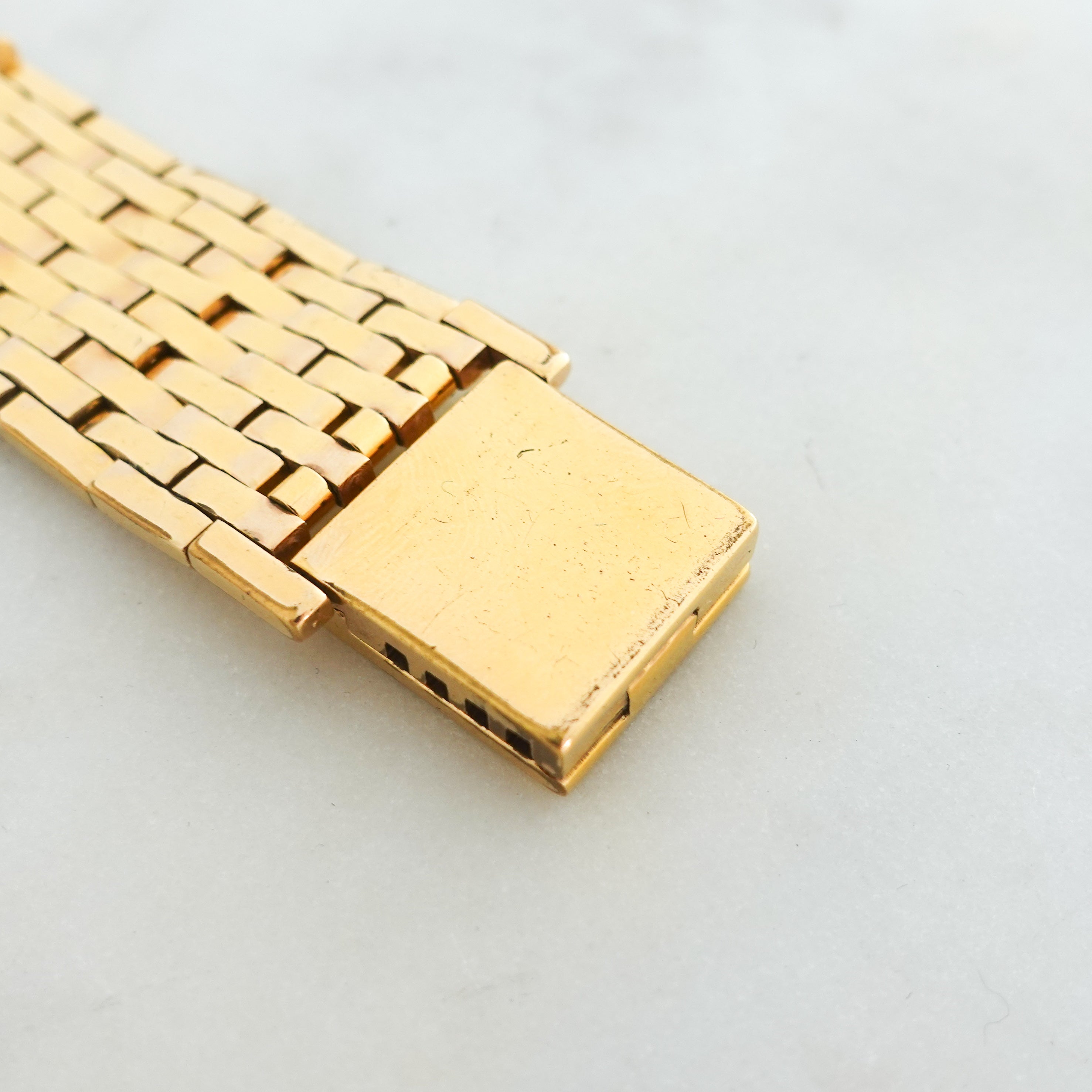 Gold plated heavy flat bracelet