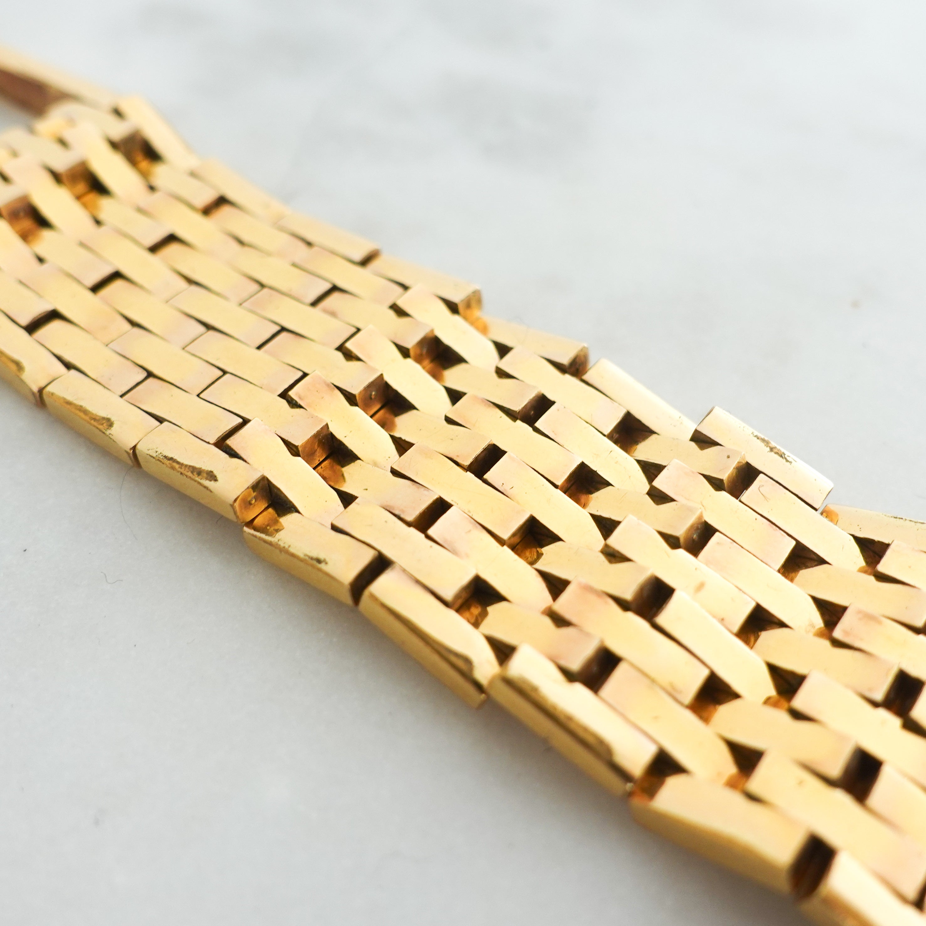 Gold plated heavy flat bracelet