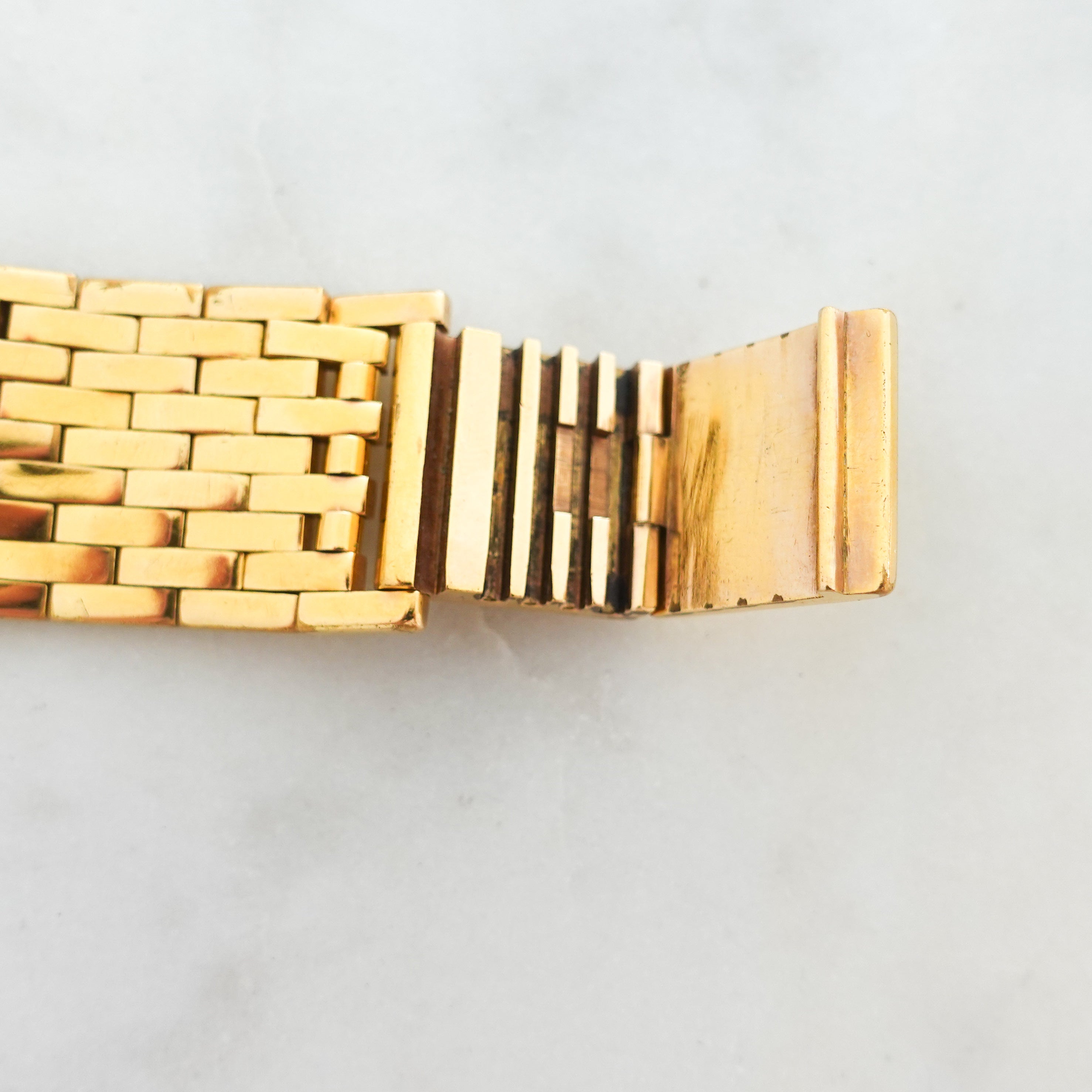 Gold plated heavy flat bracelet