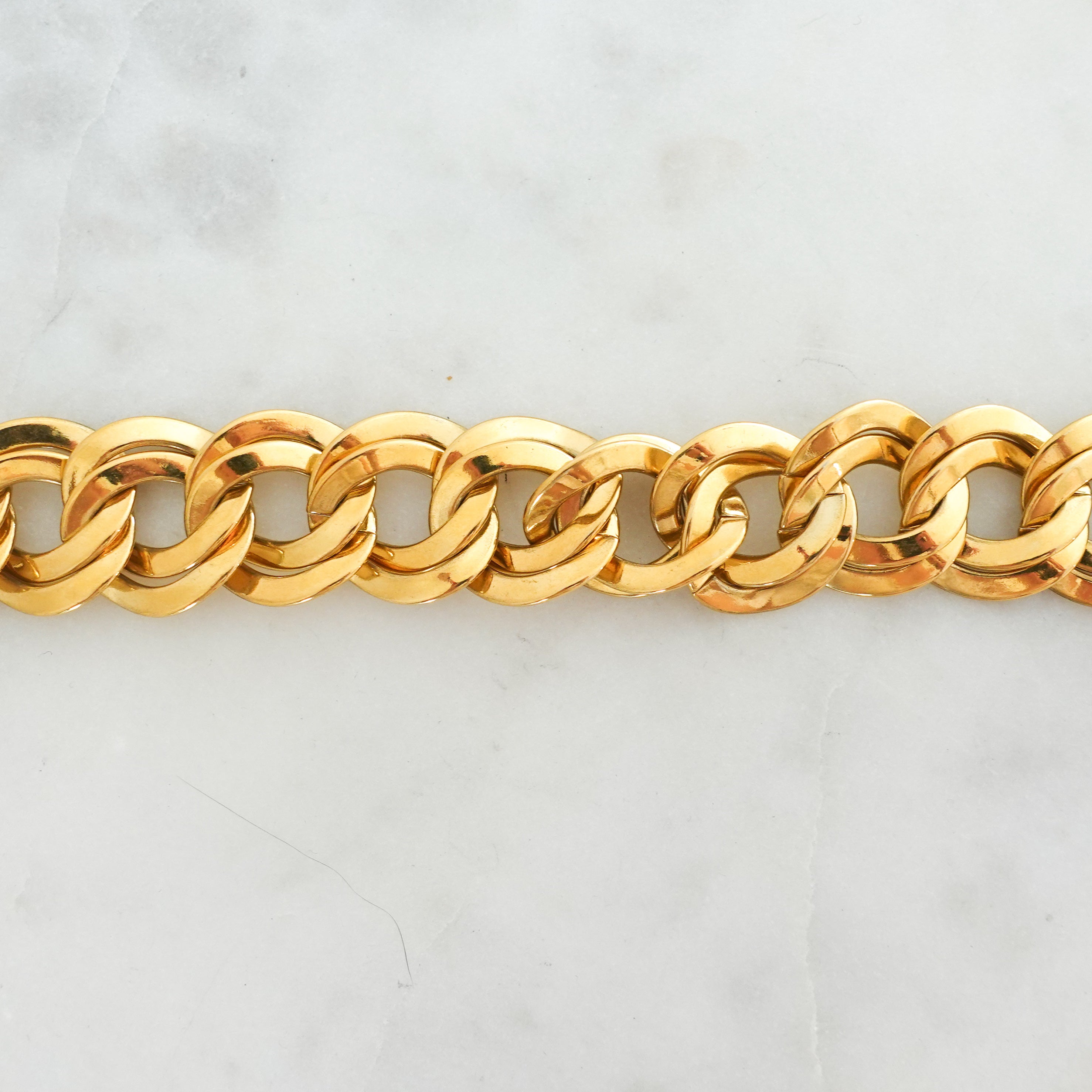 Gold plated double link collar