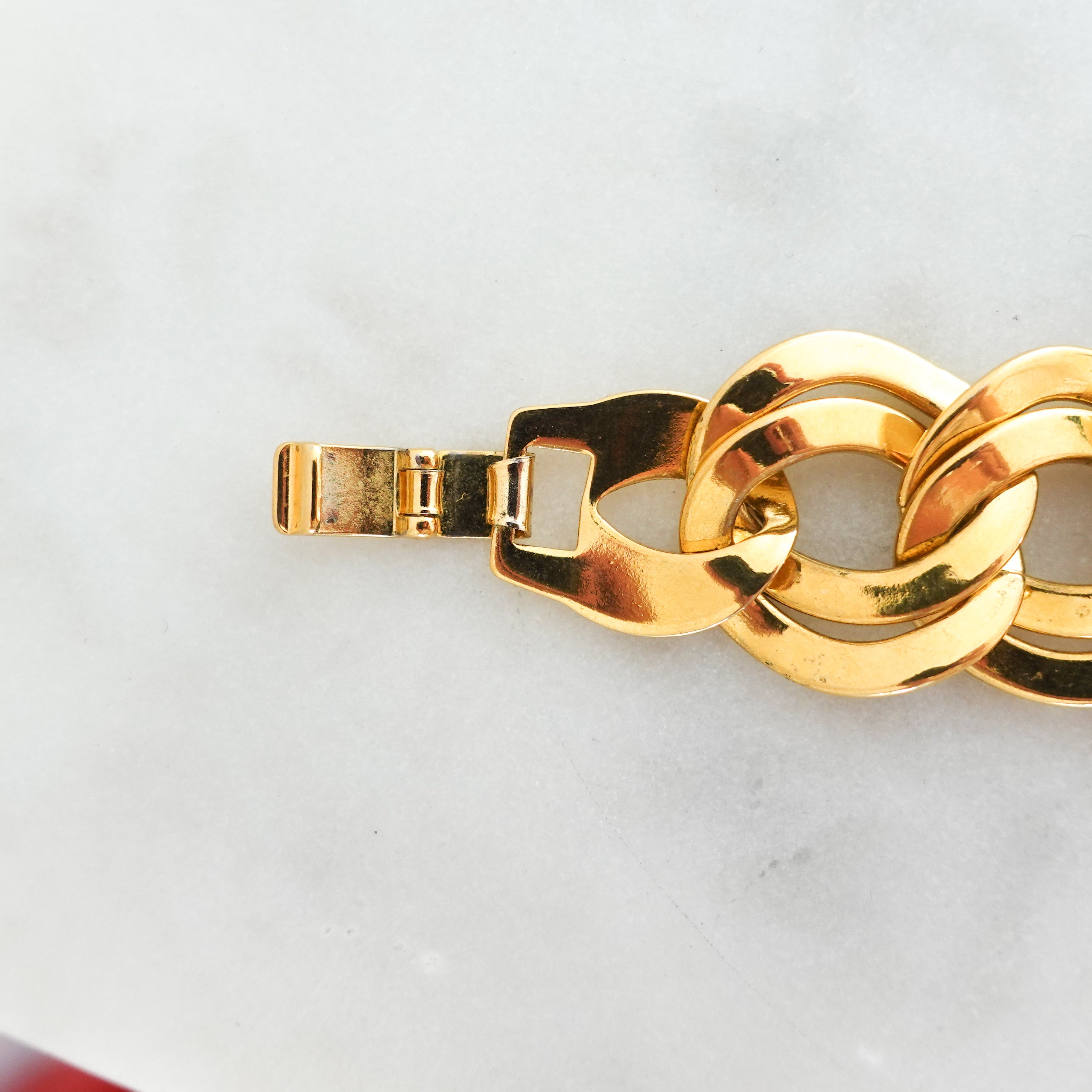 Gold plated double link collar