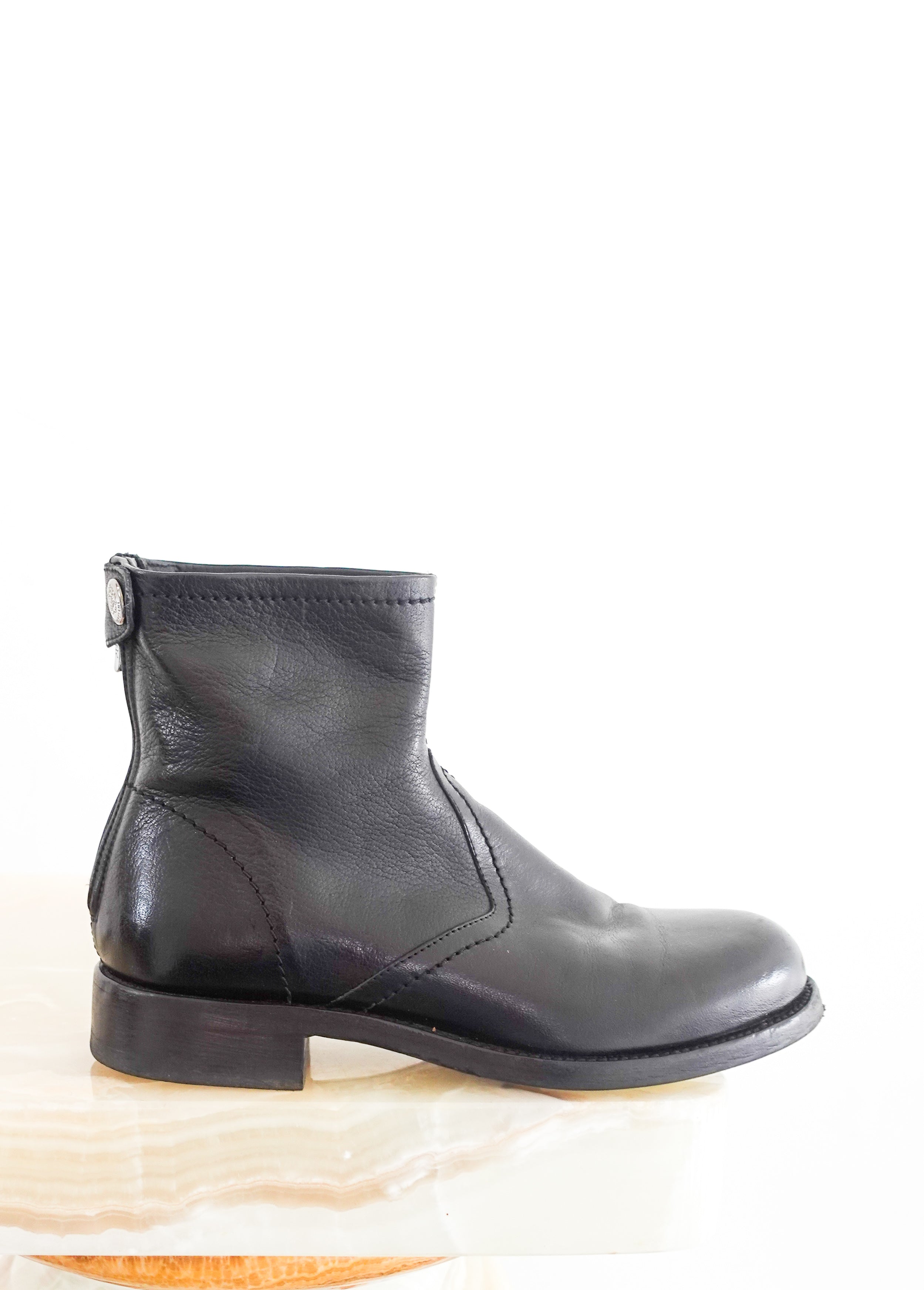 Black leather ankle boots RRP £450