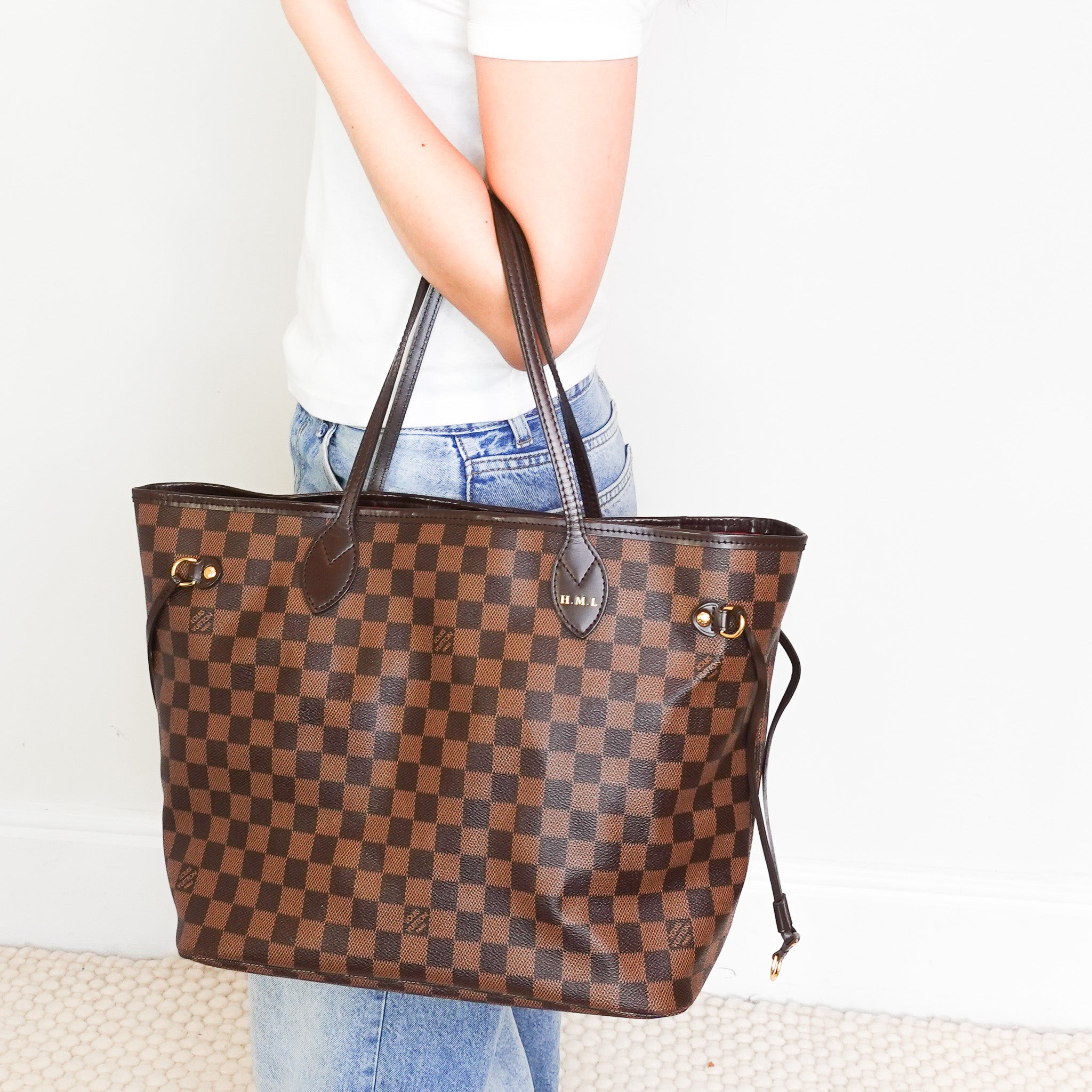 Louis Vuitton Neverfull GM Damier Ebene Canvas Tote Bag RRP £1400 | Authentic Preloved - Reloved Again
