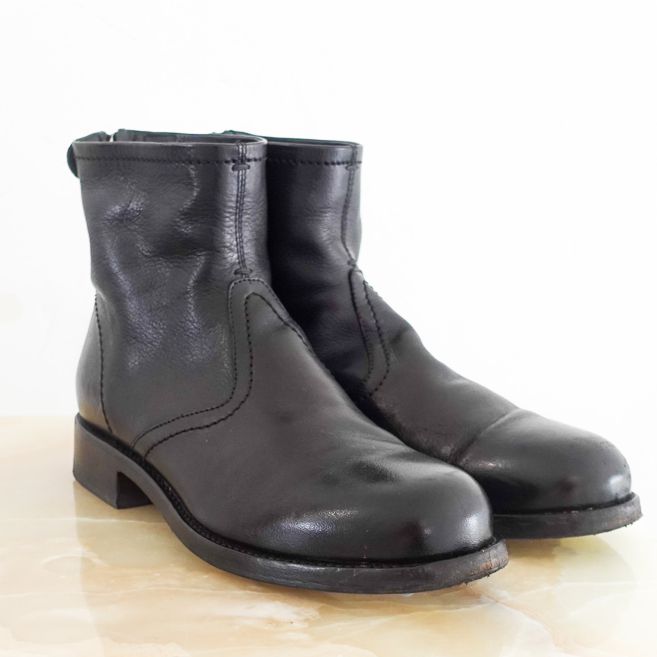 Black leather ankle boots RRP £450