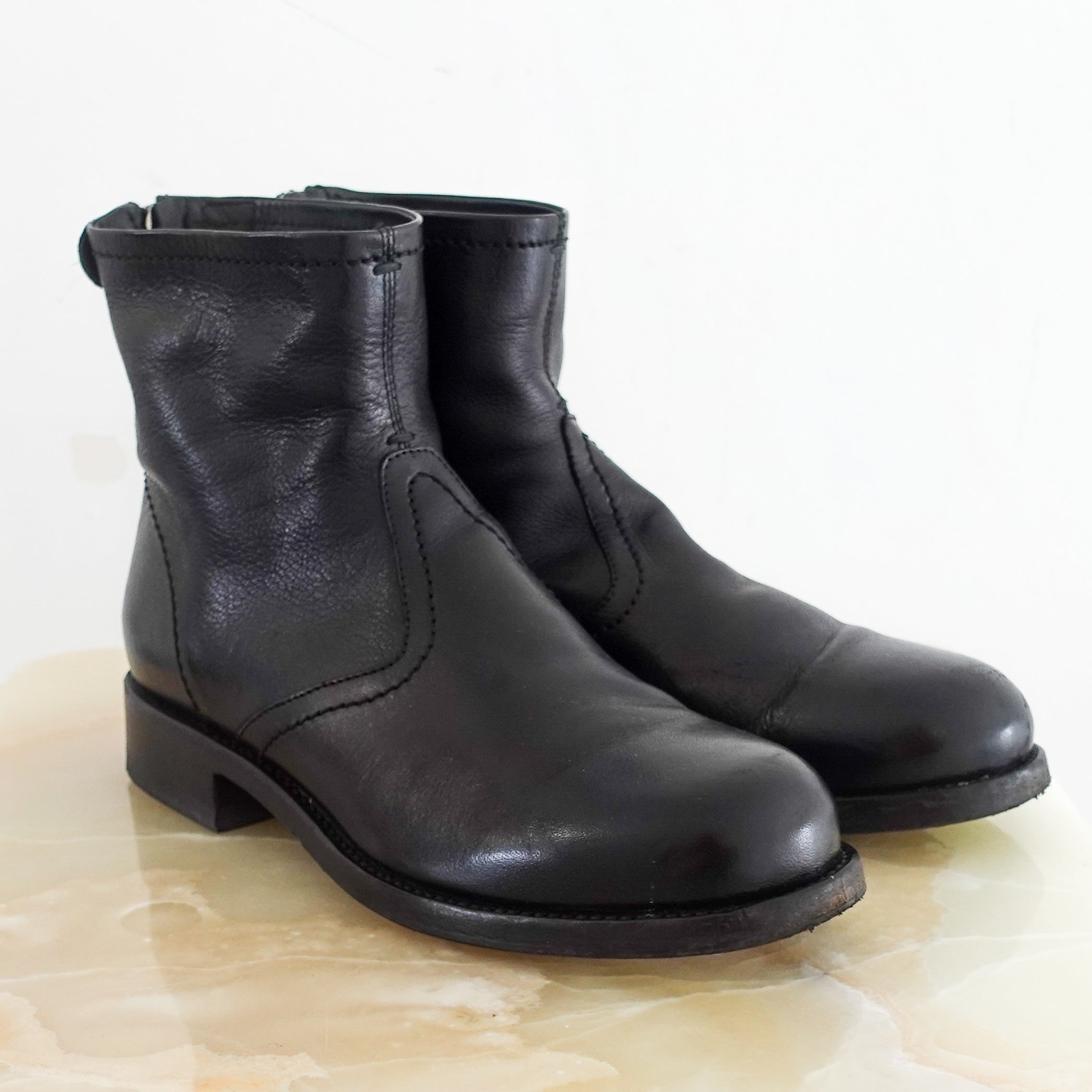 Black leather ankle boots RRP £450