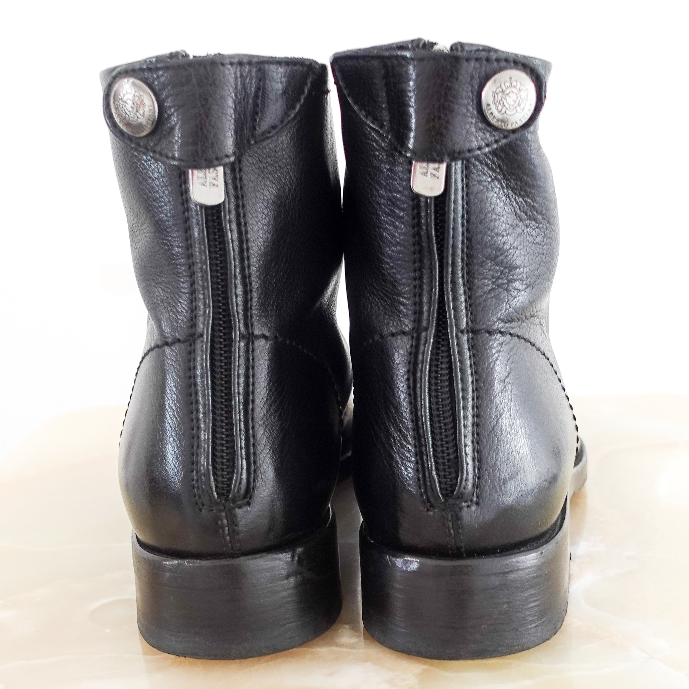 Black leather ankle boots RRP £450