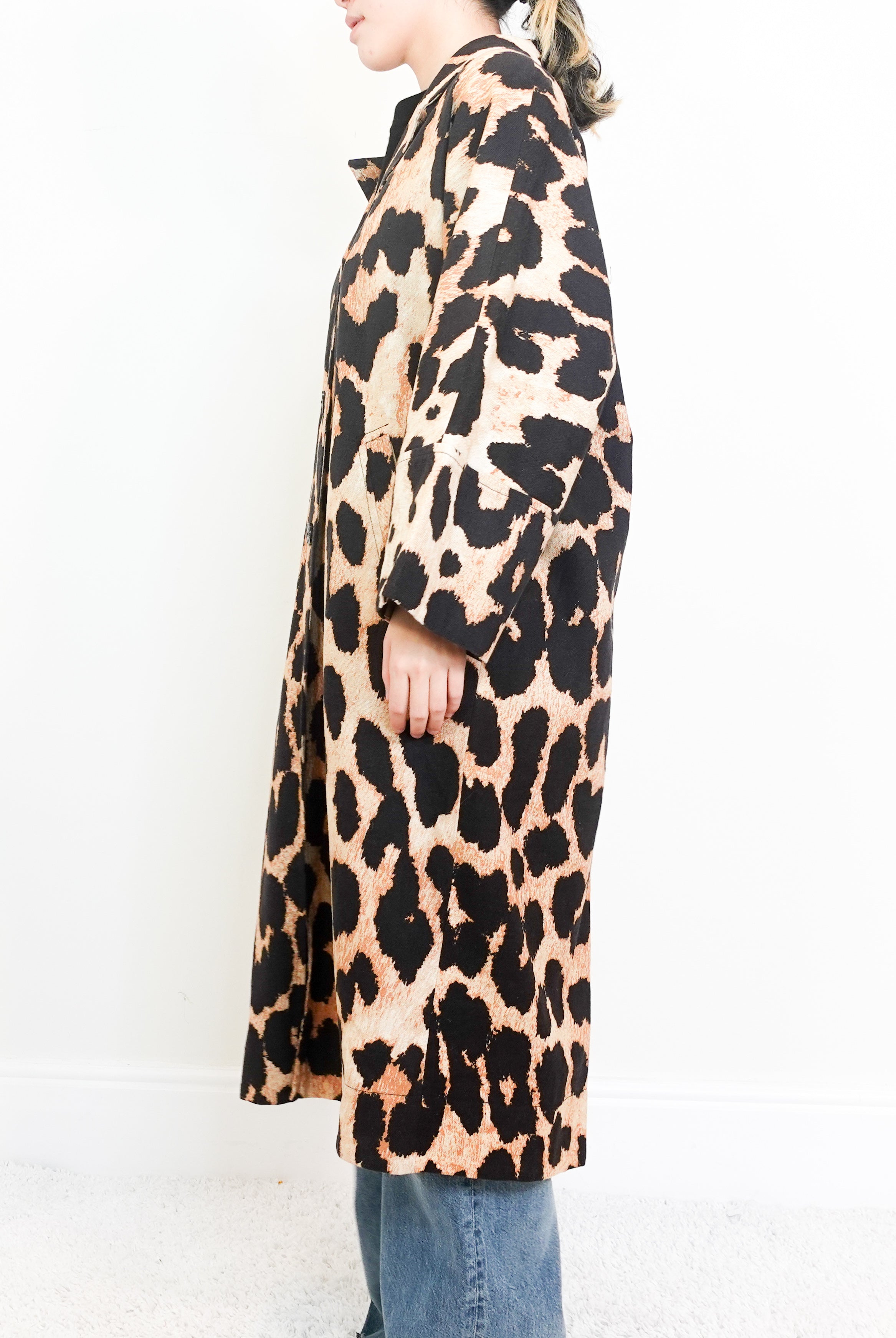 Leopard-print Long Line Coat RRP £350