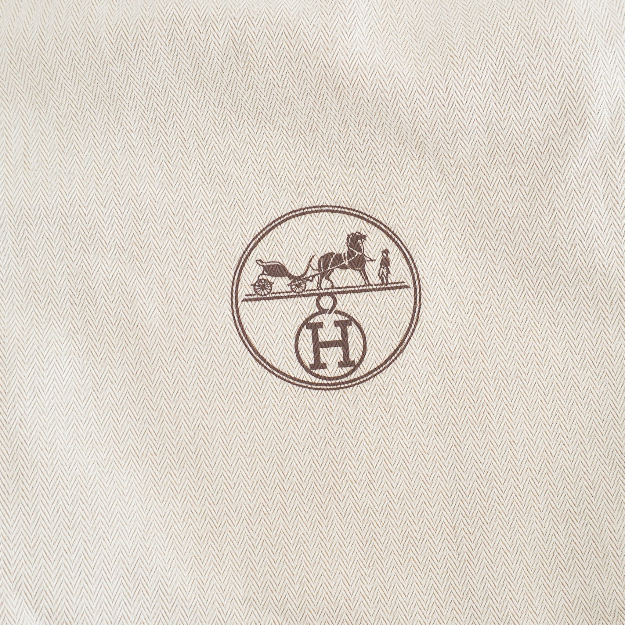 NEW Hermes Mini Herbag 20 in Ebene Vache Leather and Ecru Canvas | Authentic Preloved - Reloved Again