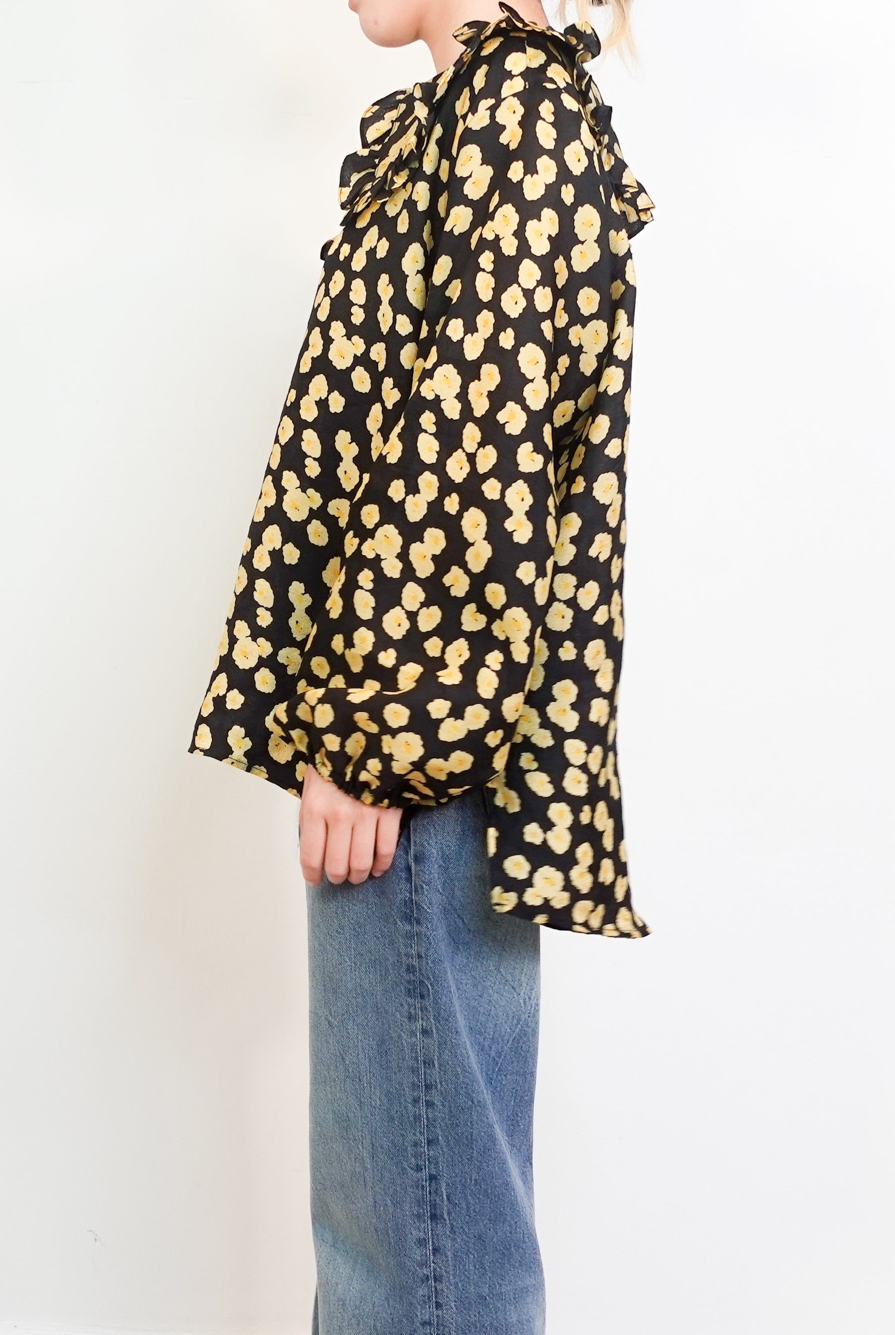 Black floral blouse RRP £250