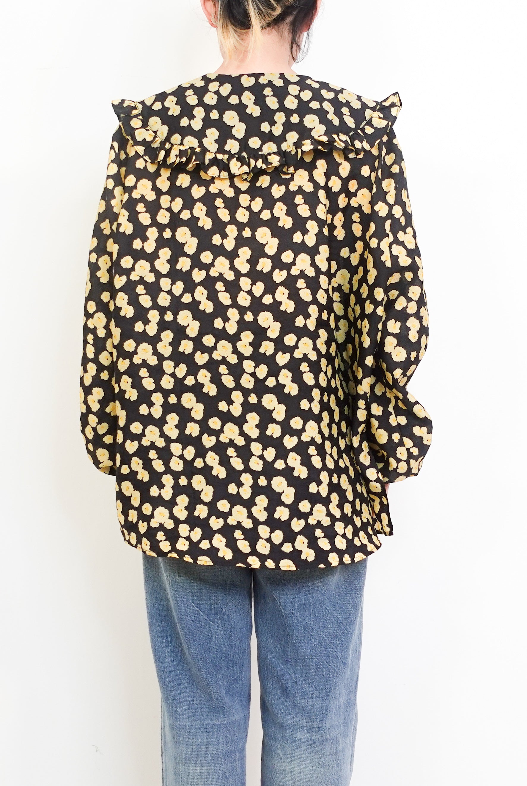 Black floral blouse RRP £250