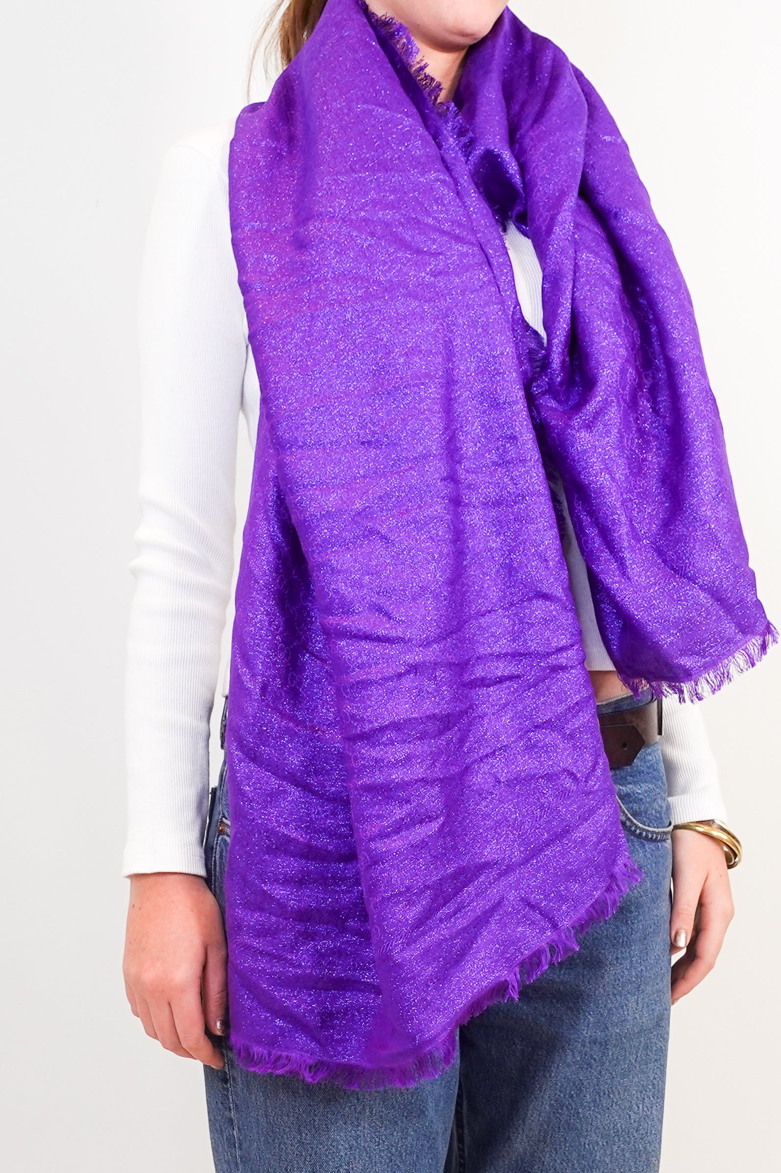 Purple monogram scarf £450