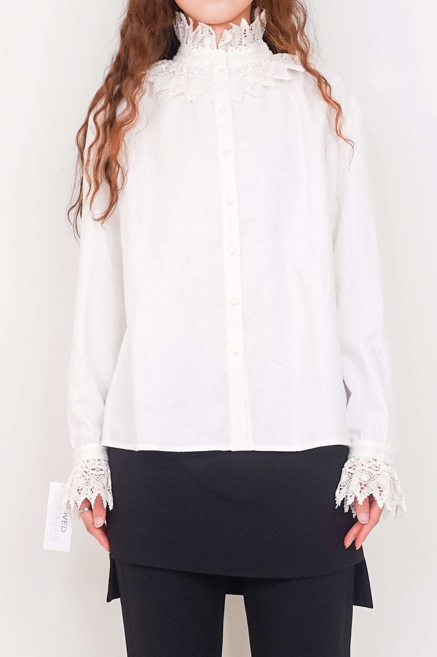 Cotton lace detail blouse RRP £300