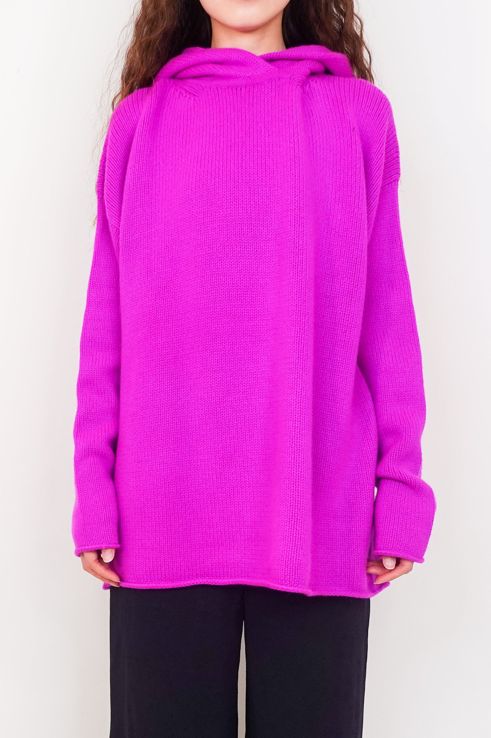 Purple cashmere hooded top RRP £450