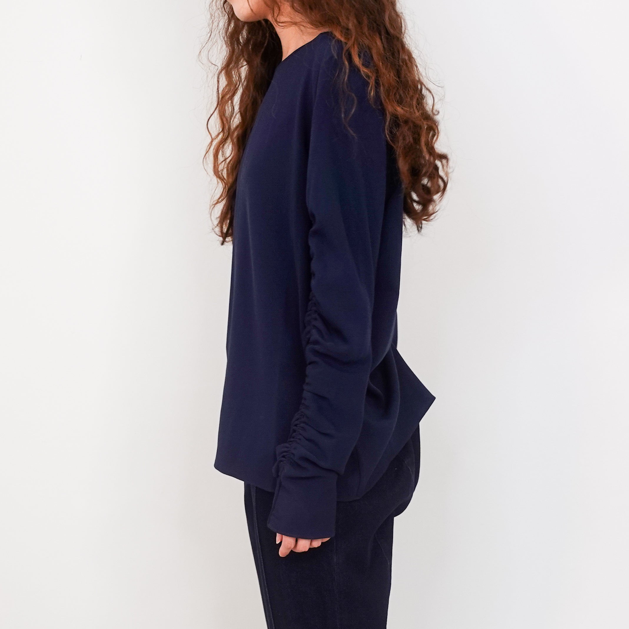 Navy ruched top RRP £200