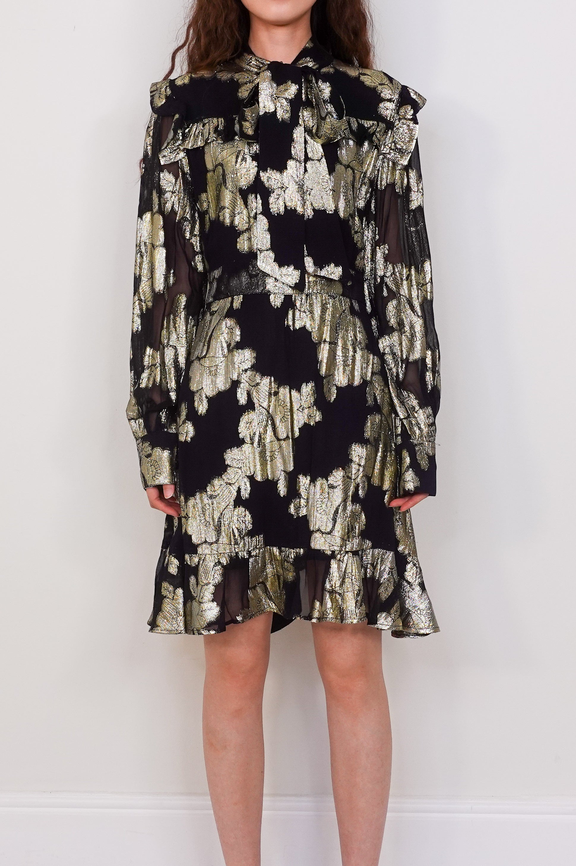 Floral gold and black dress RRP £250