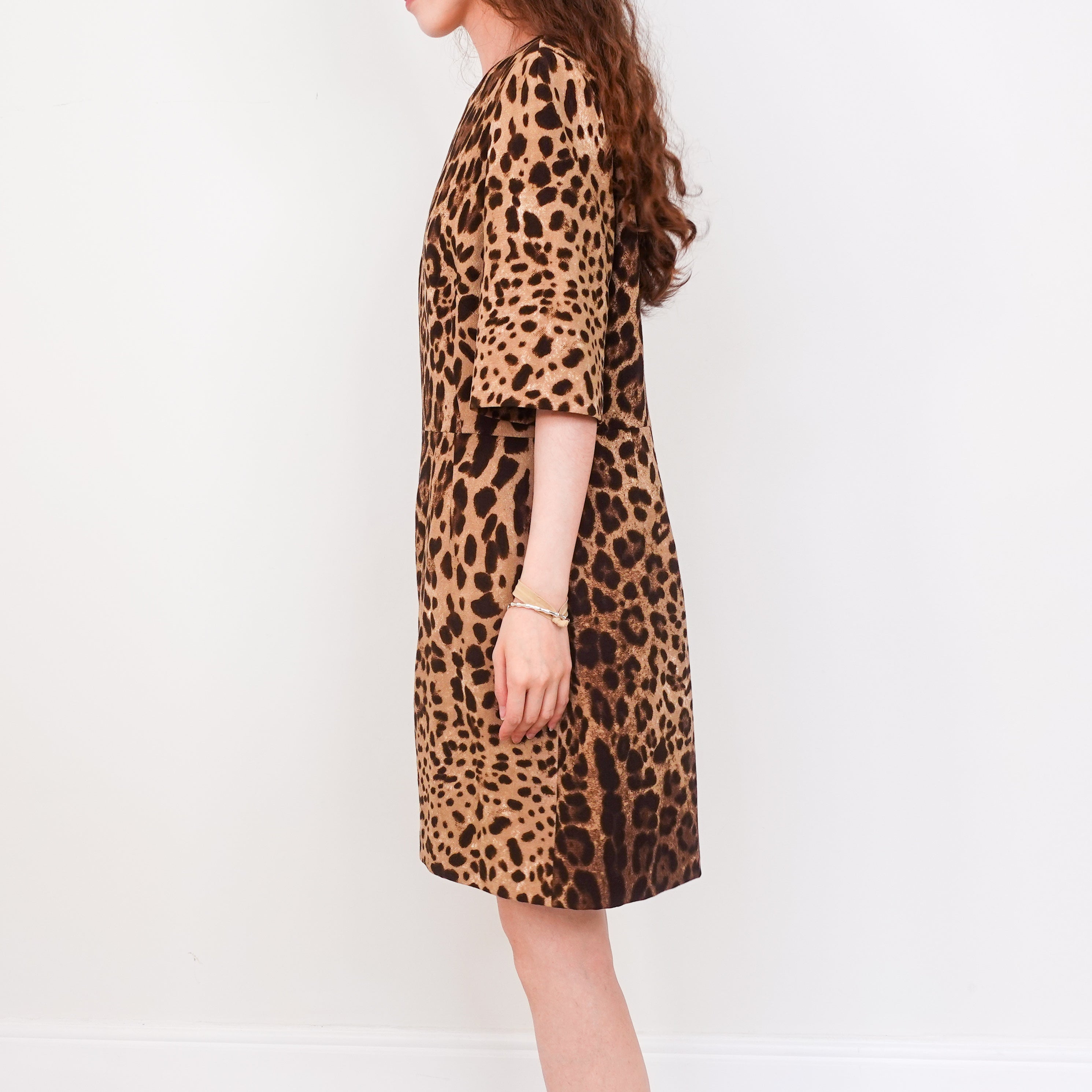 New leopard wool midi dress RRP £860