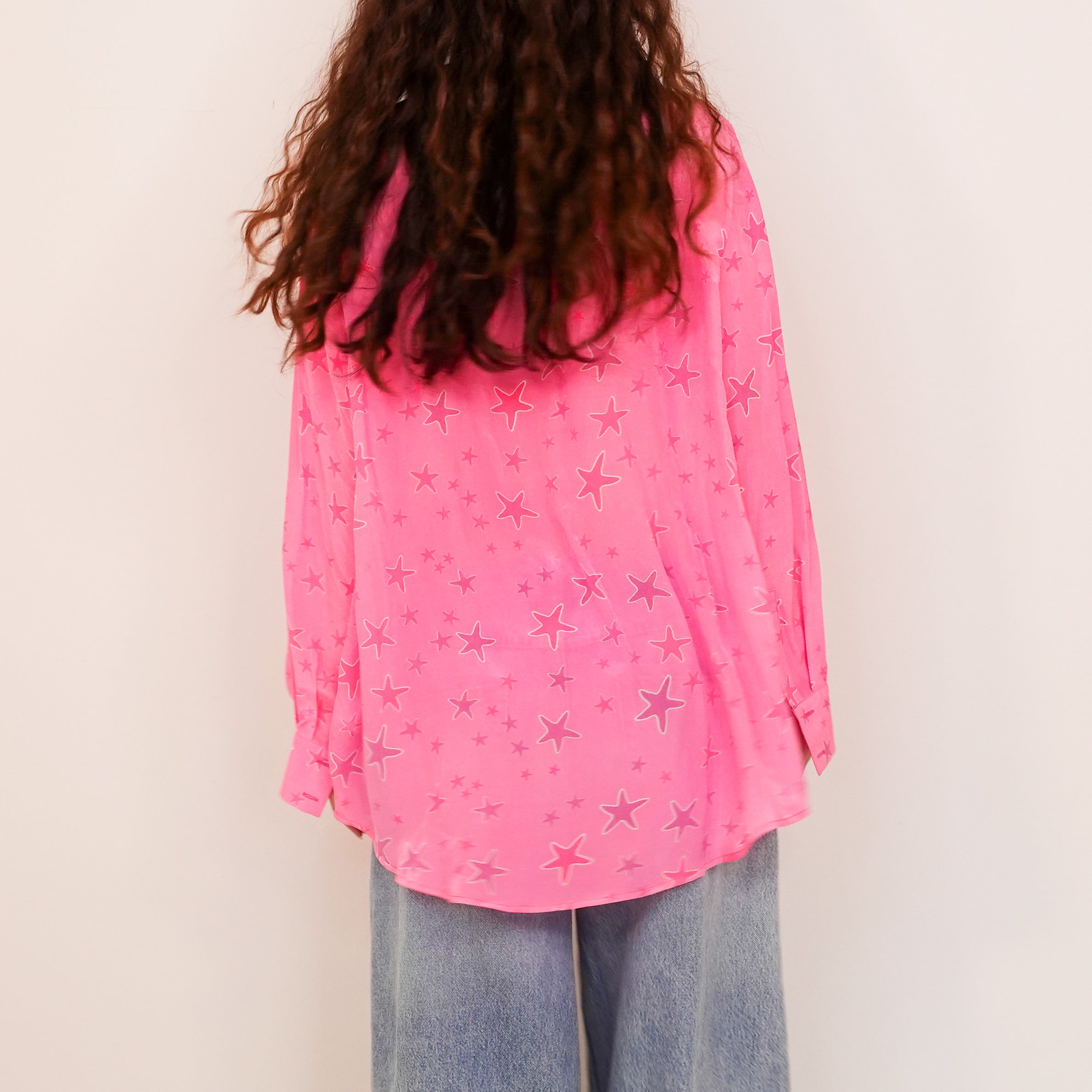 Pink silk star blouse RRP £200