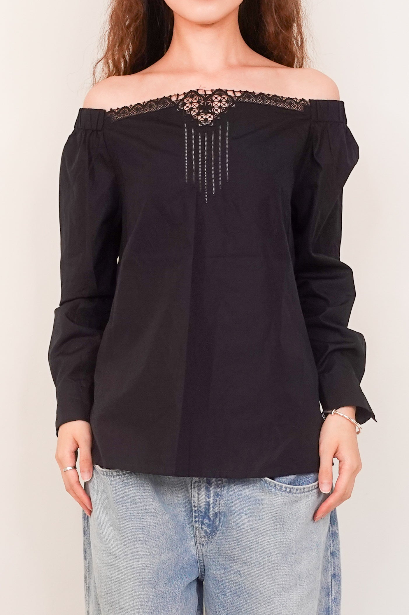 Black off the shoulder blouse RRP £300