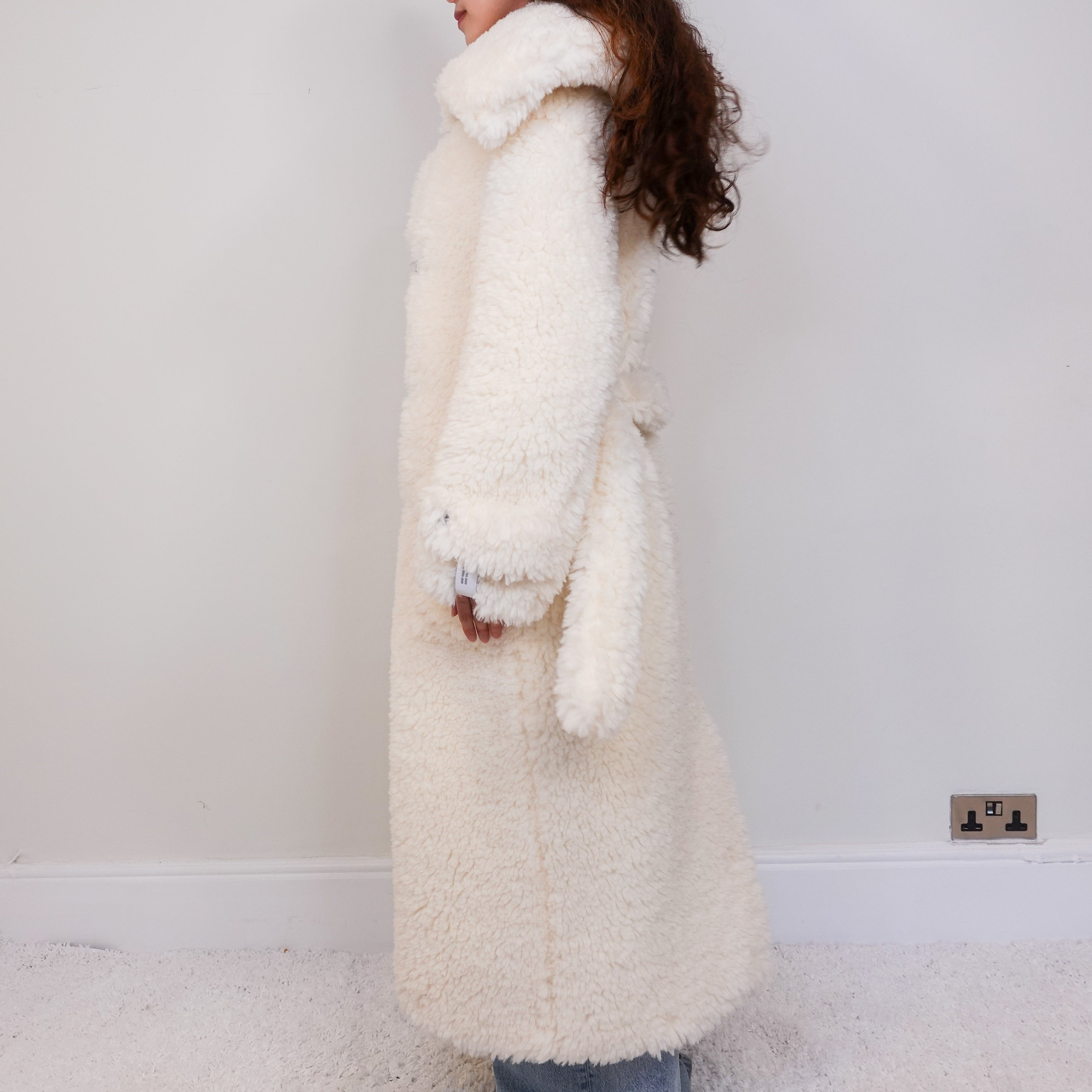 Teddy belted coat in ivory RRP £1335