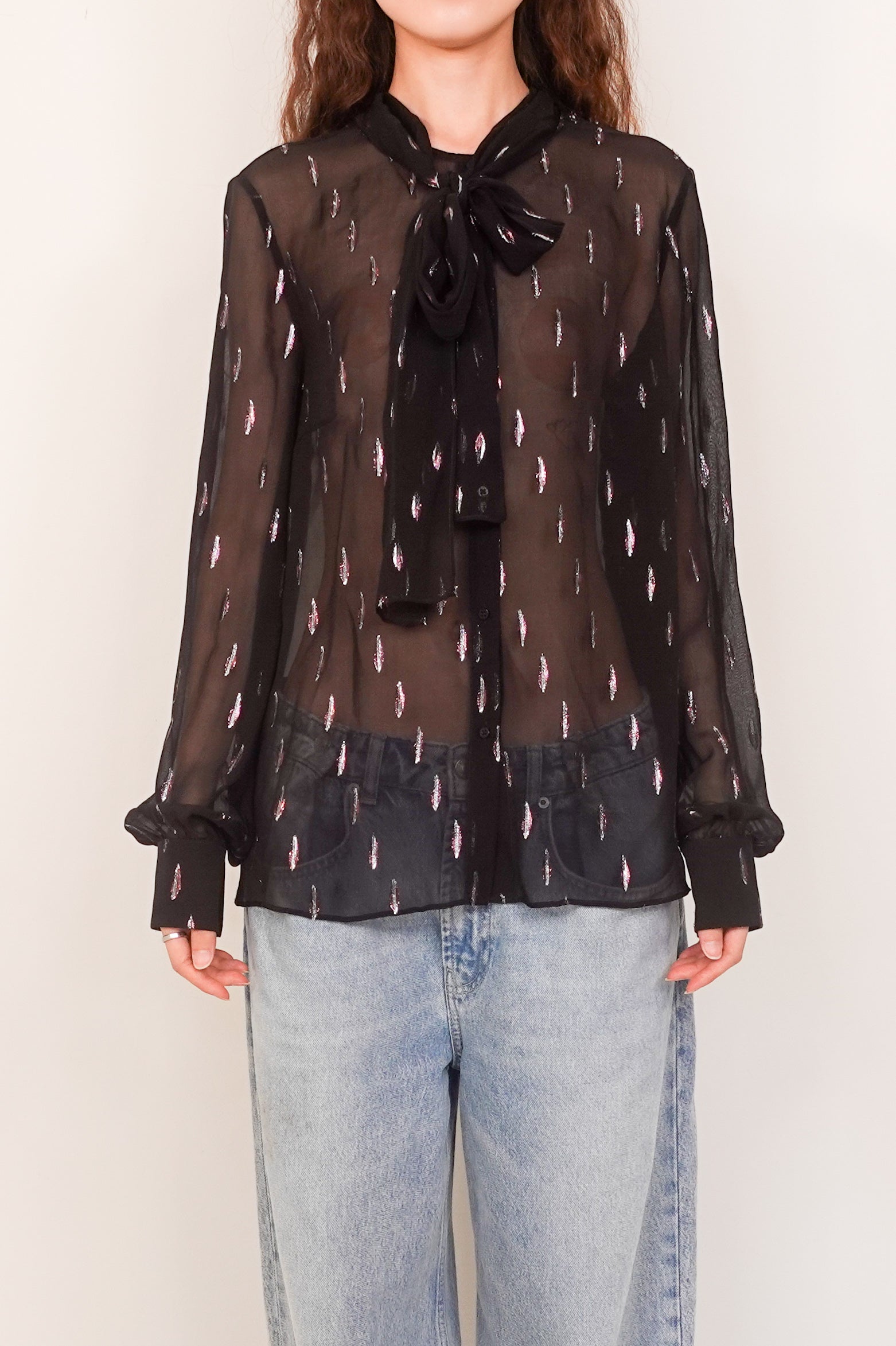 New black silk blouse RRP £250