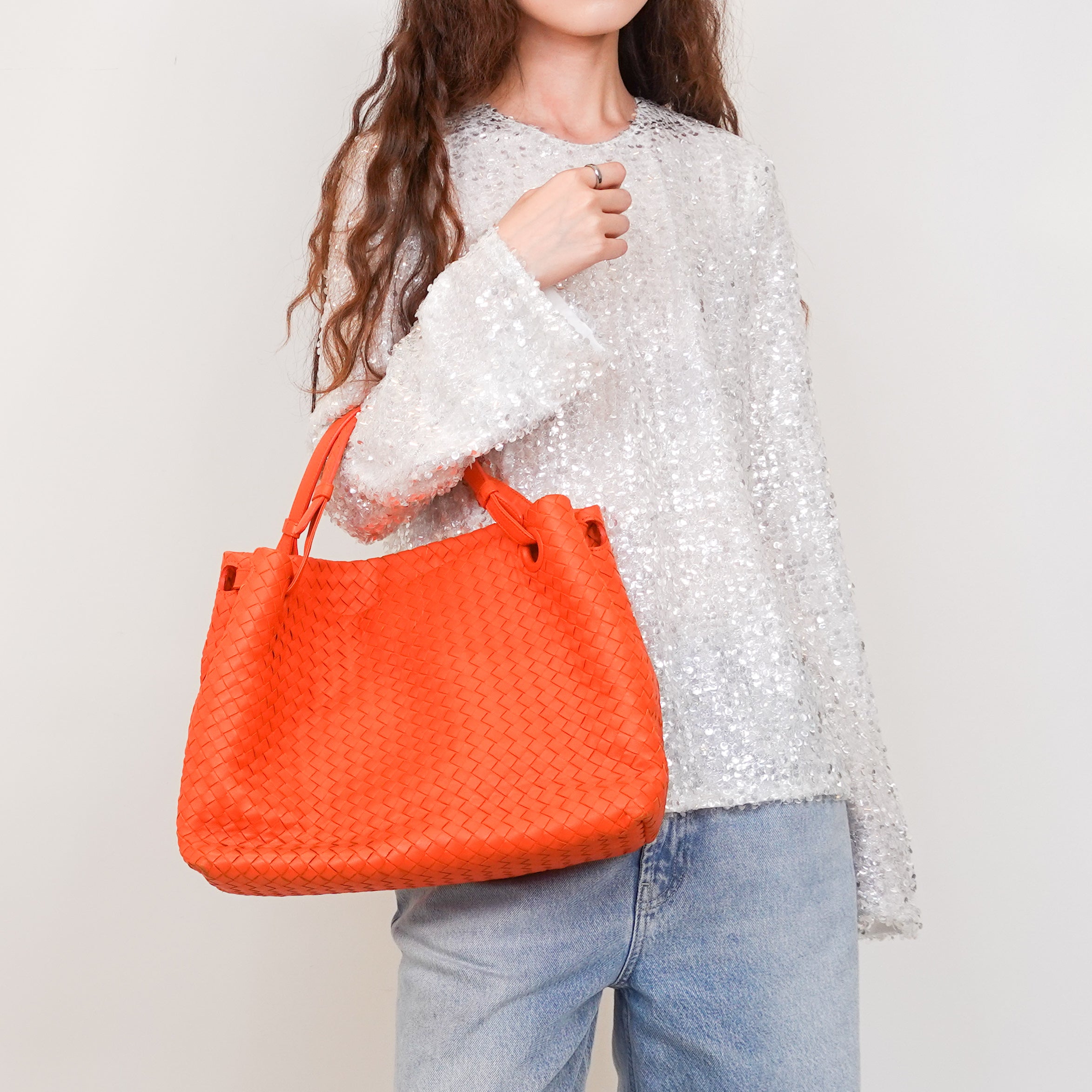 Garda orange woven leather tote RRP £2k