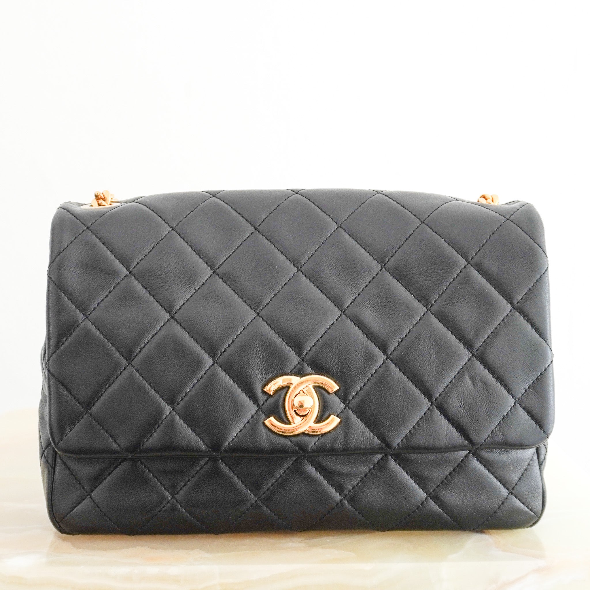 Chanel Black Lambskin Quilted Single Flap Bag Bijoux Chain RRP £5,439 | Authentic Preloved