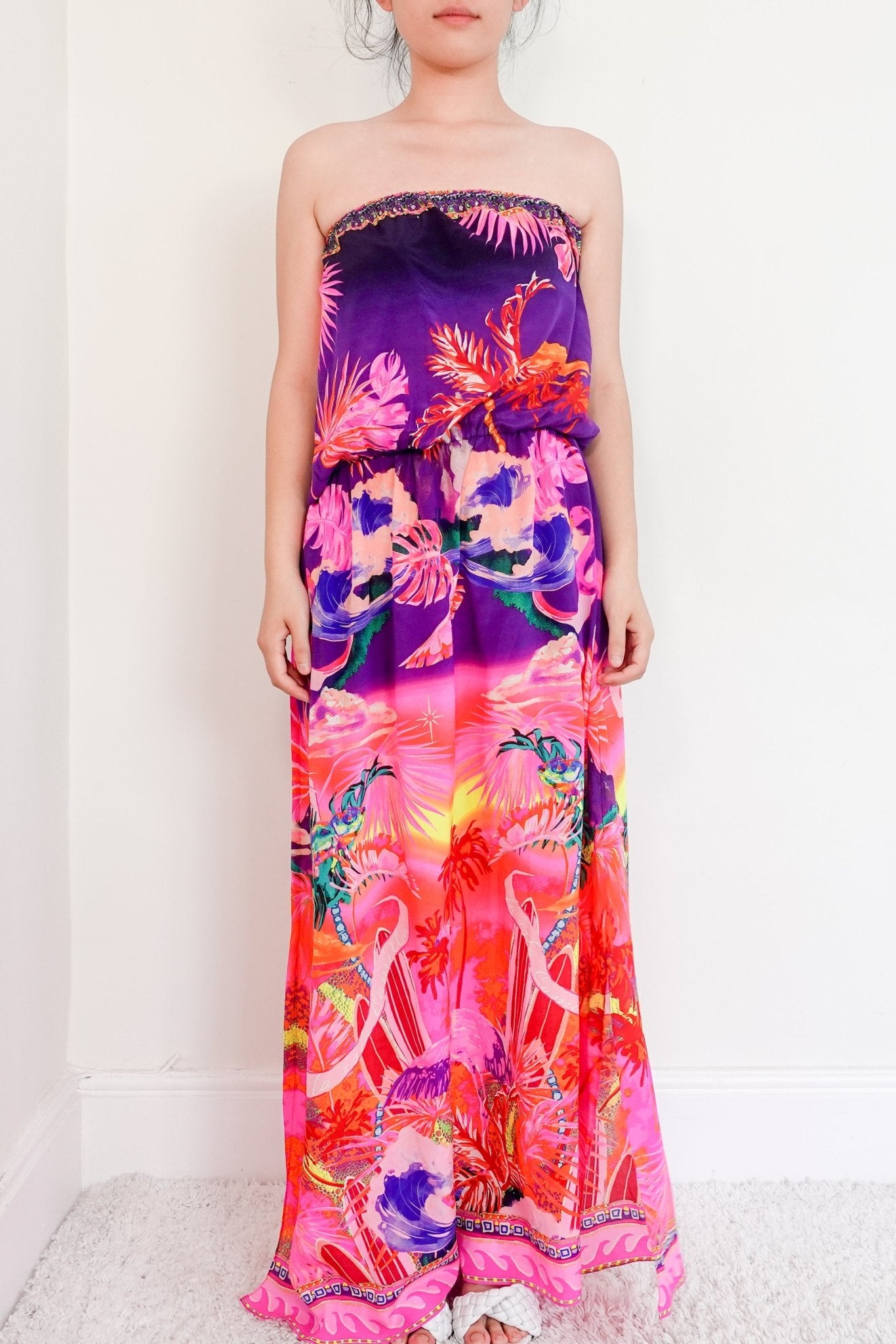 NEW Camilla tropical bandeau dress RRP £600 - Reloved Again