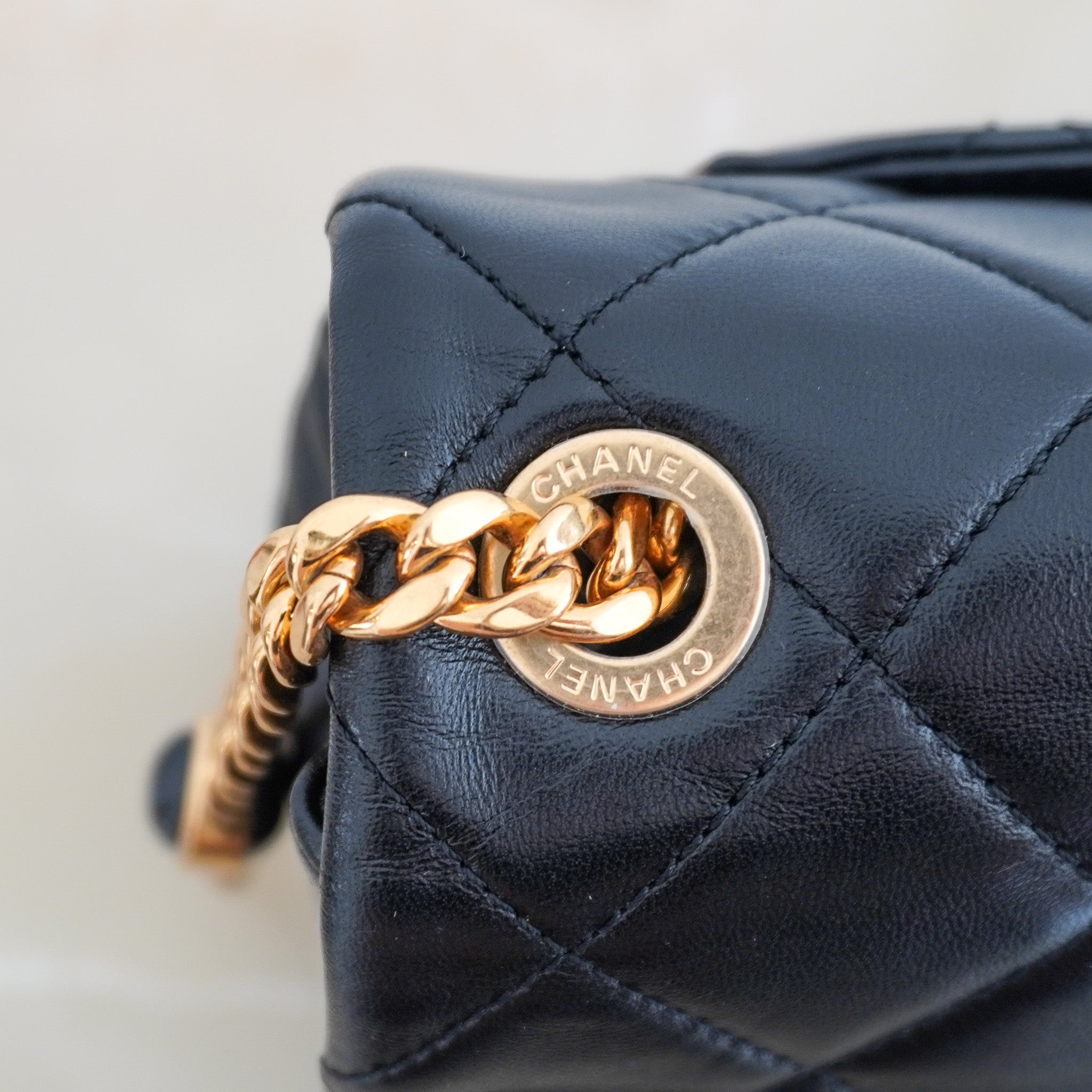 Chanel Black Lambskin Quilted Single Flap Bag Bijoux Chain RRP £5,439 | Authentic Preloved