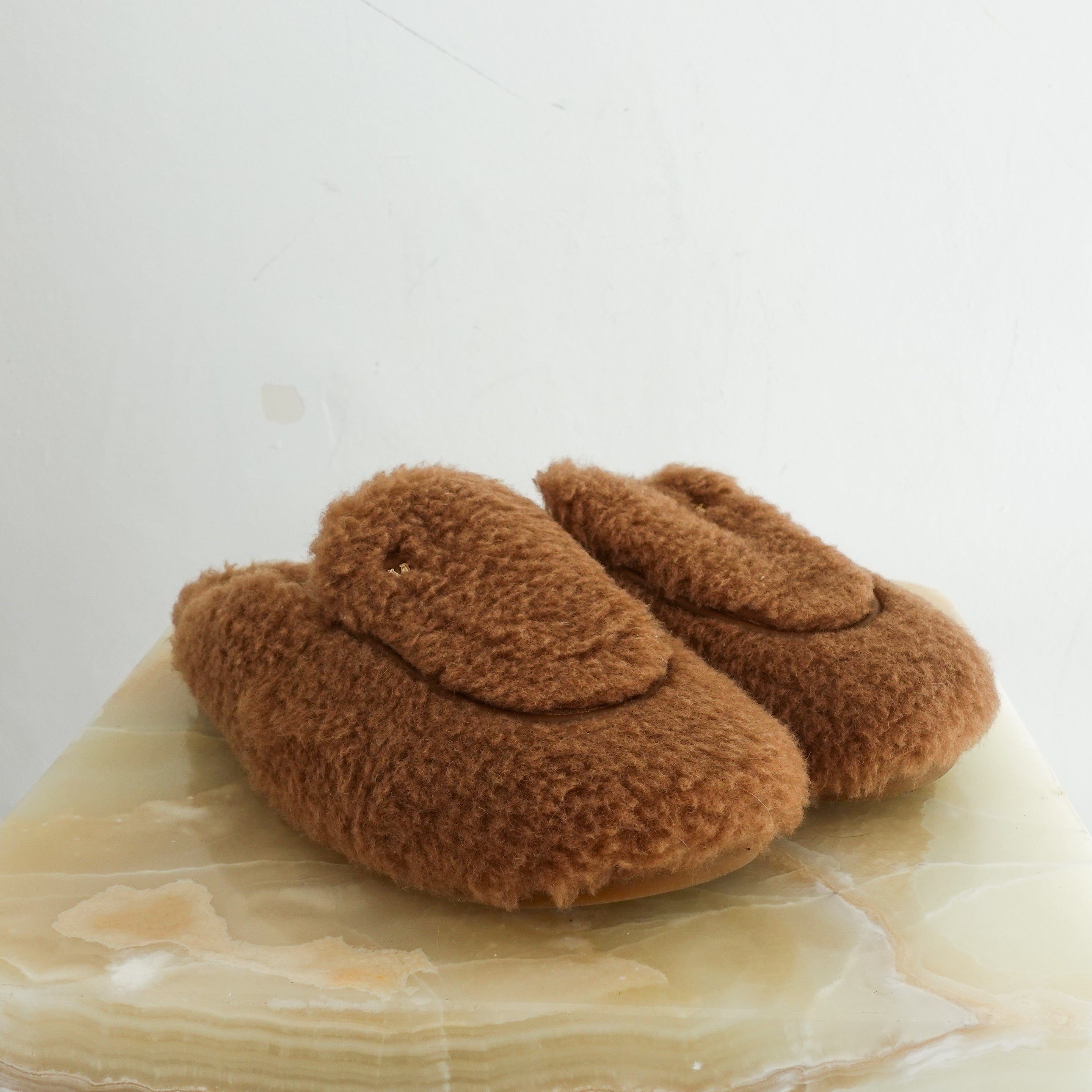 Brown teddy mules RRP £600