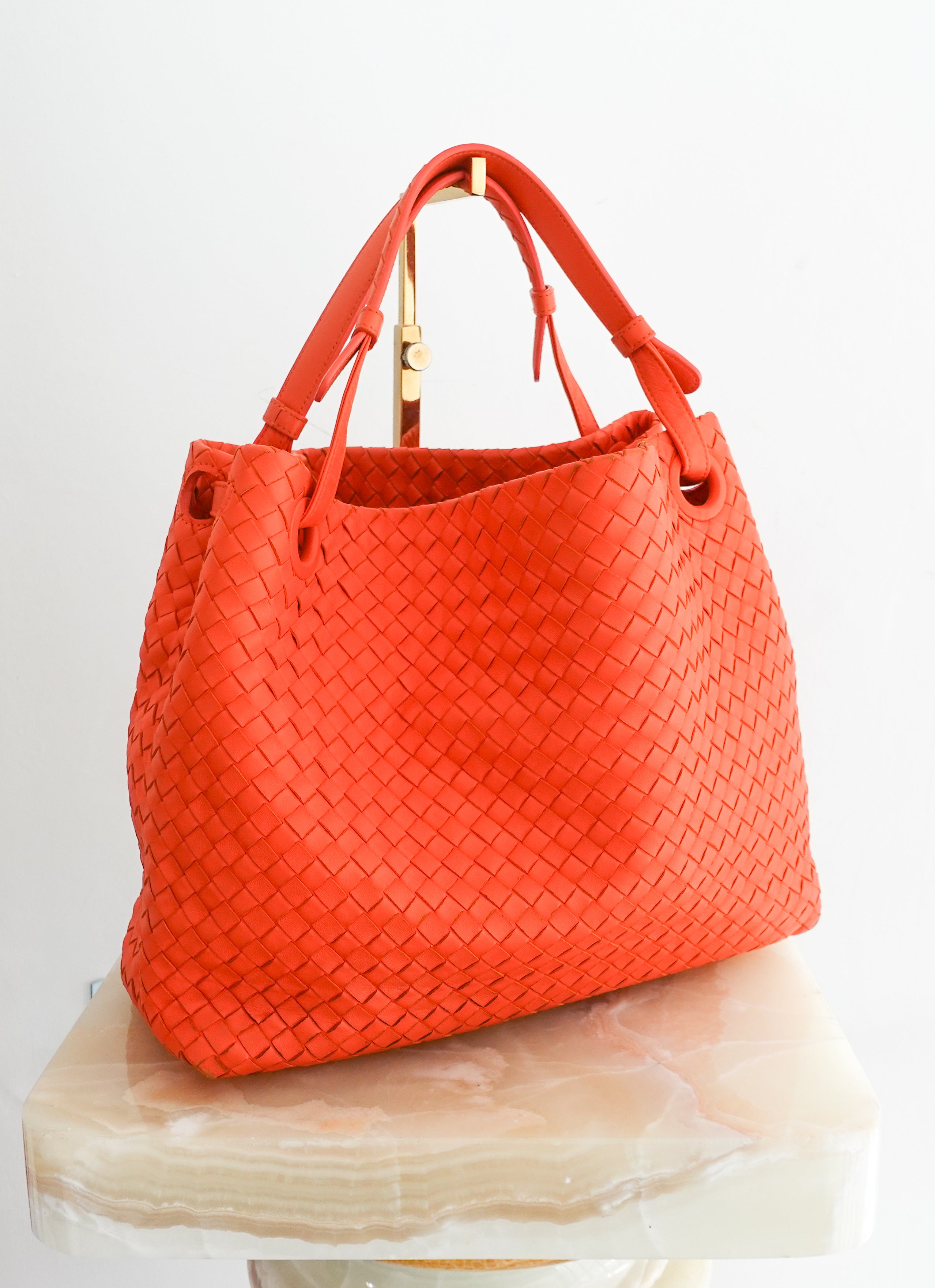 Garda orange woven leather tote RRP £2k