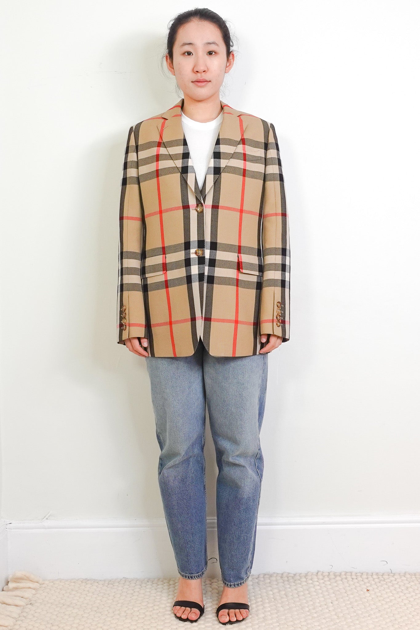 Burberry Beige Novacheck Wool Tailored Jacket RRP £1500 | Authentic Preloved - Reloved Again