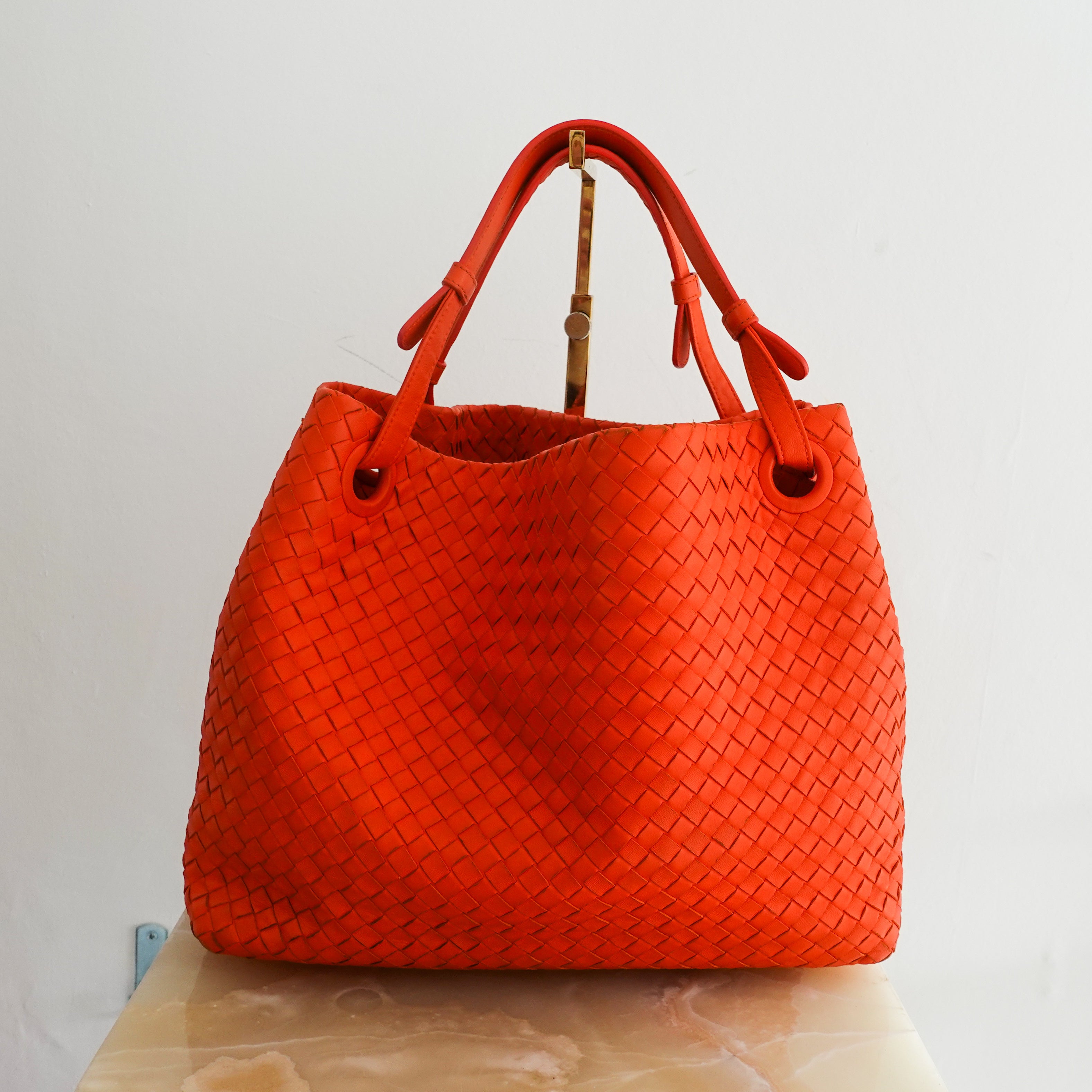 Garda orange woven leather tote RRP £2k