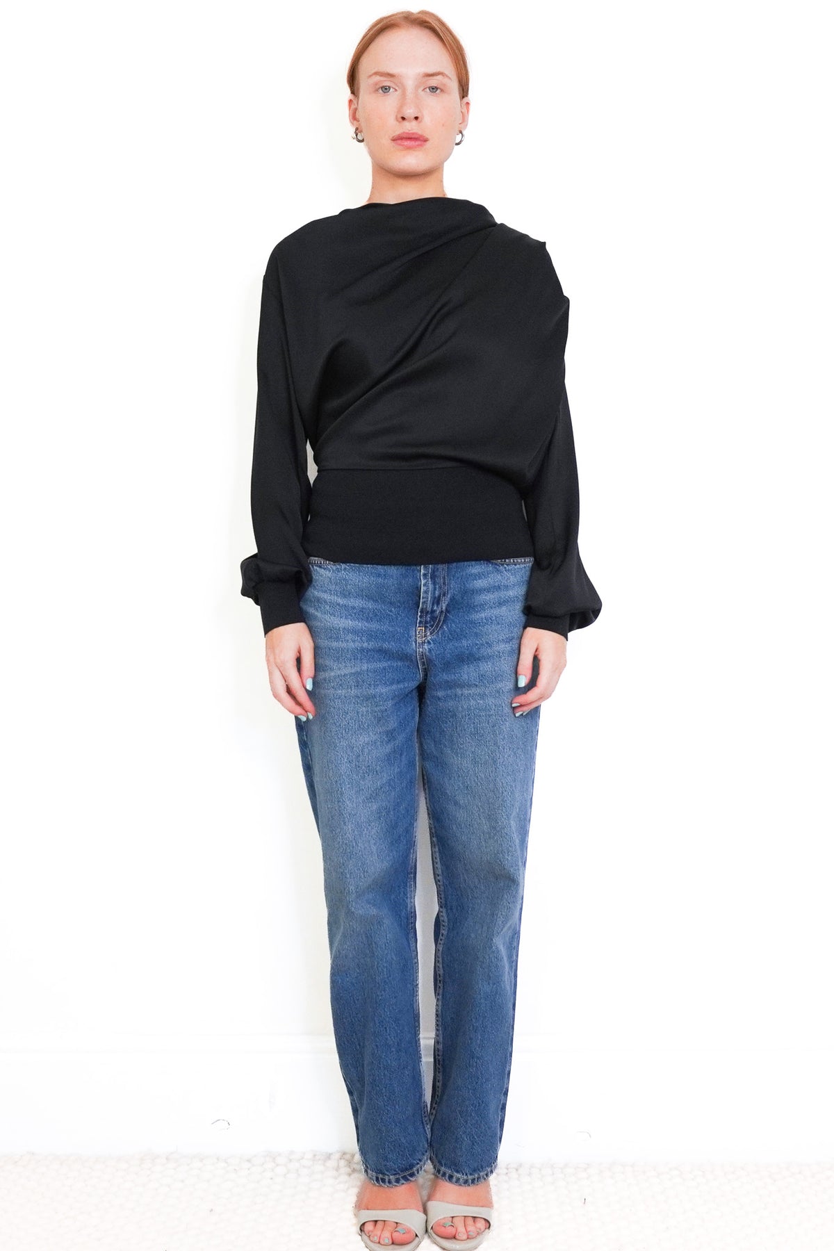 Alexander McQueen Draped Satin Blouse (RRP £1000) | Authentic Preloved - Reloved Again
