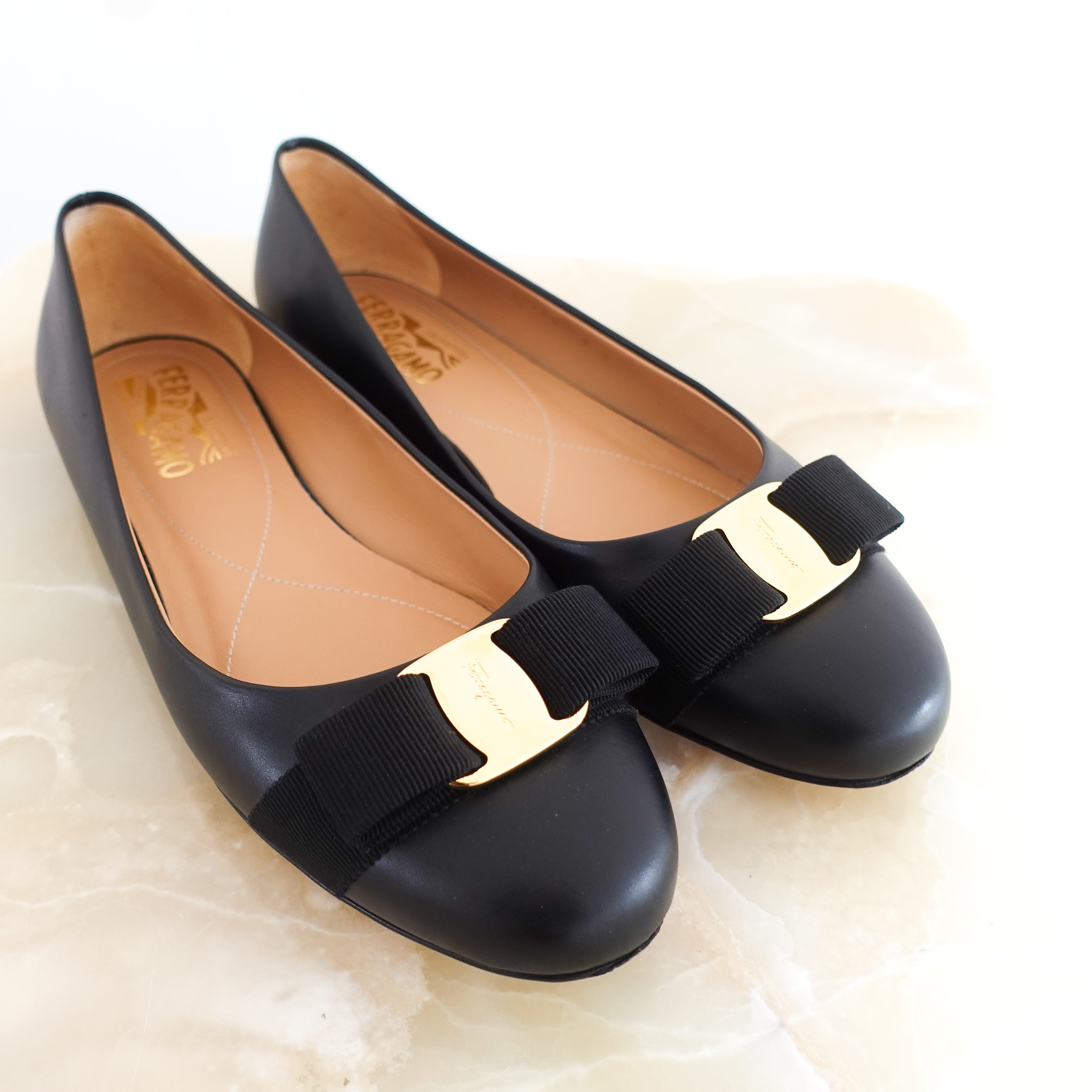 Varina black flats RRP £550