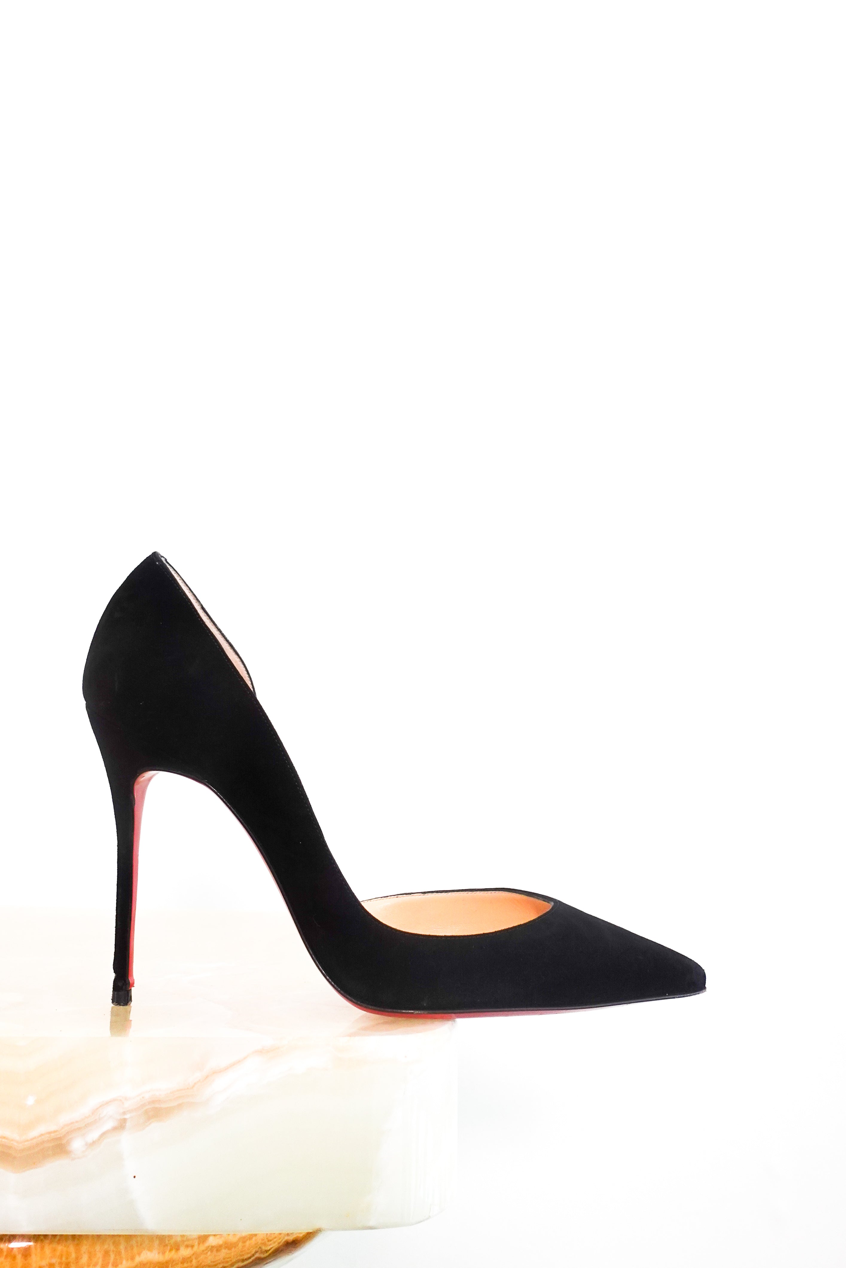 Black suede Iriza 100 heels RRP £645