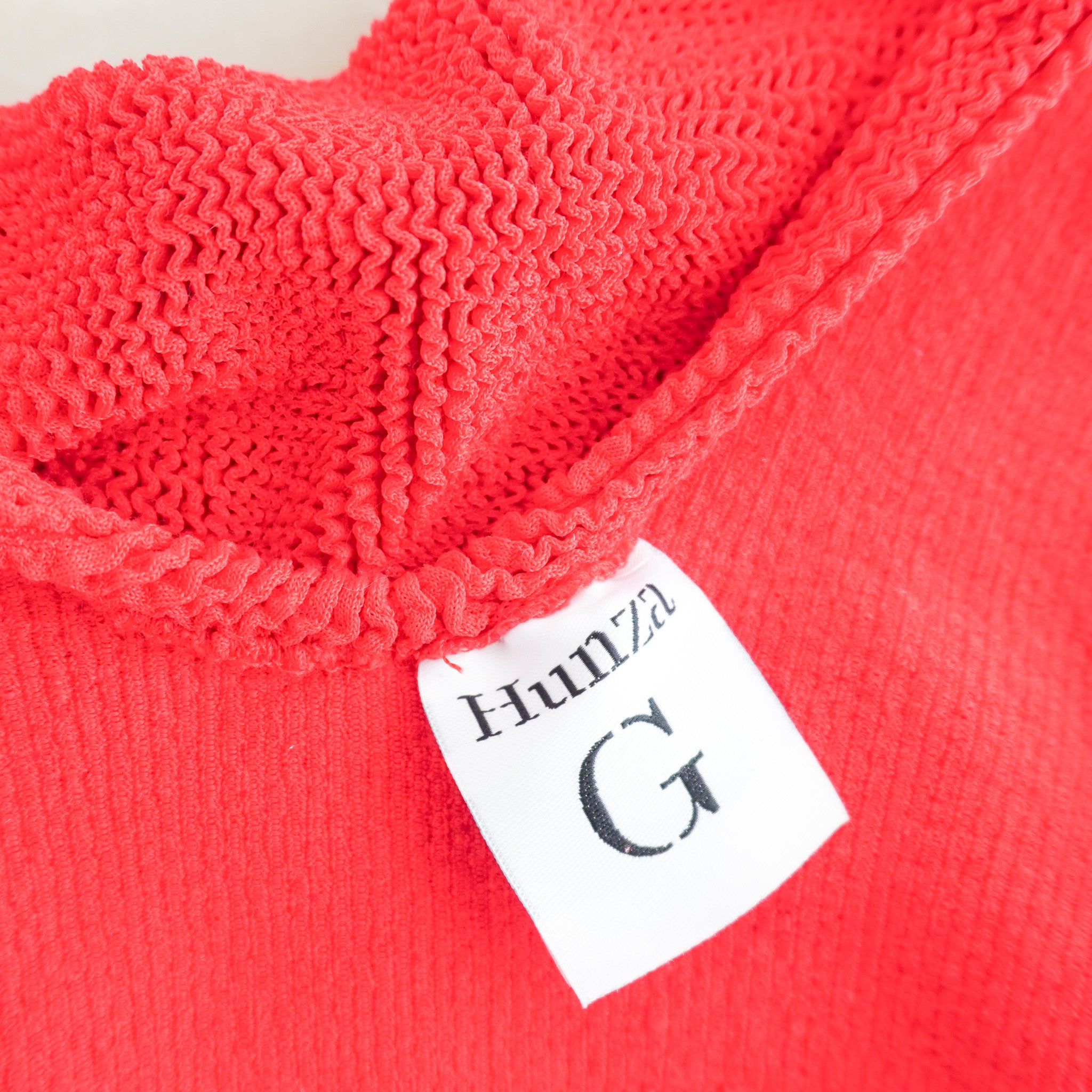Hunza G Red Square Neck Swimsuit RRP £175 | Authentic Preloved