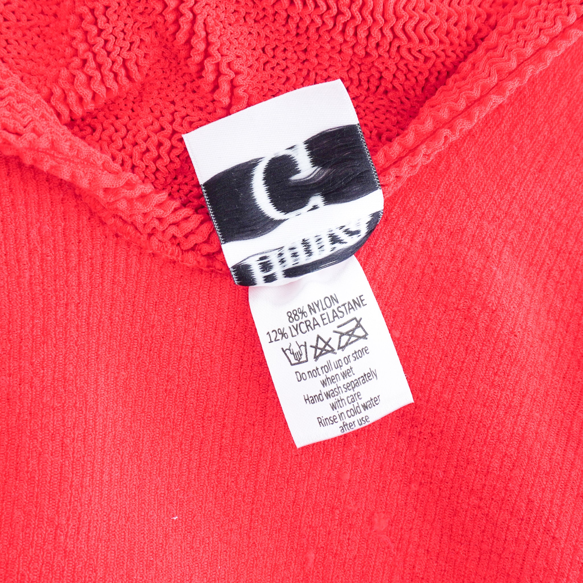 Hunza G Red Square Neck Swimsuit RRP £175 | Authentic Preloved