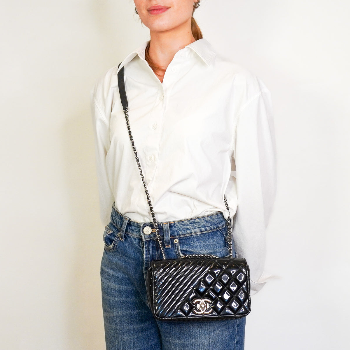 Chanel Small Quilted Patent Coco Boy Flap Crossbody Bag | Authentic Preloved