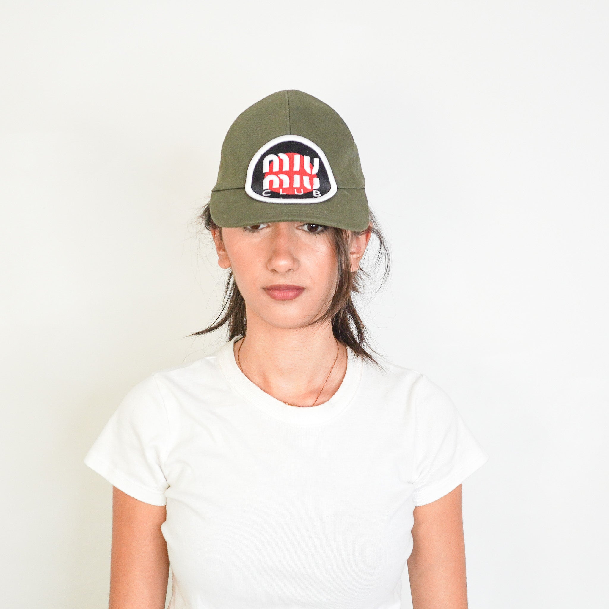 Miu Miu Cap in Khaki (RRP £420) | Authentic Preloved